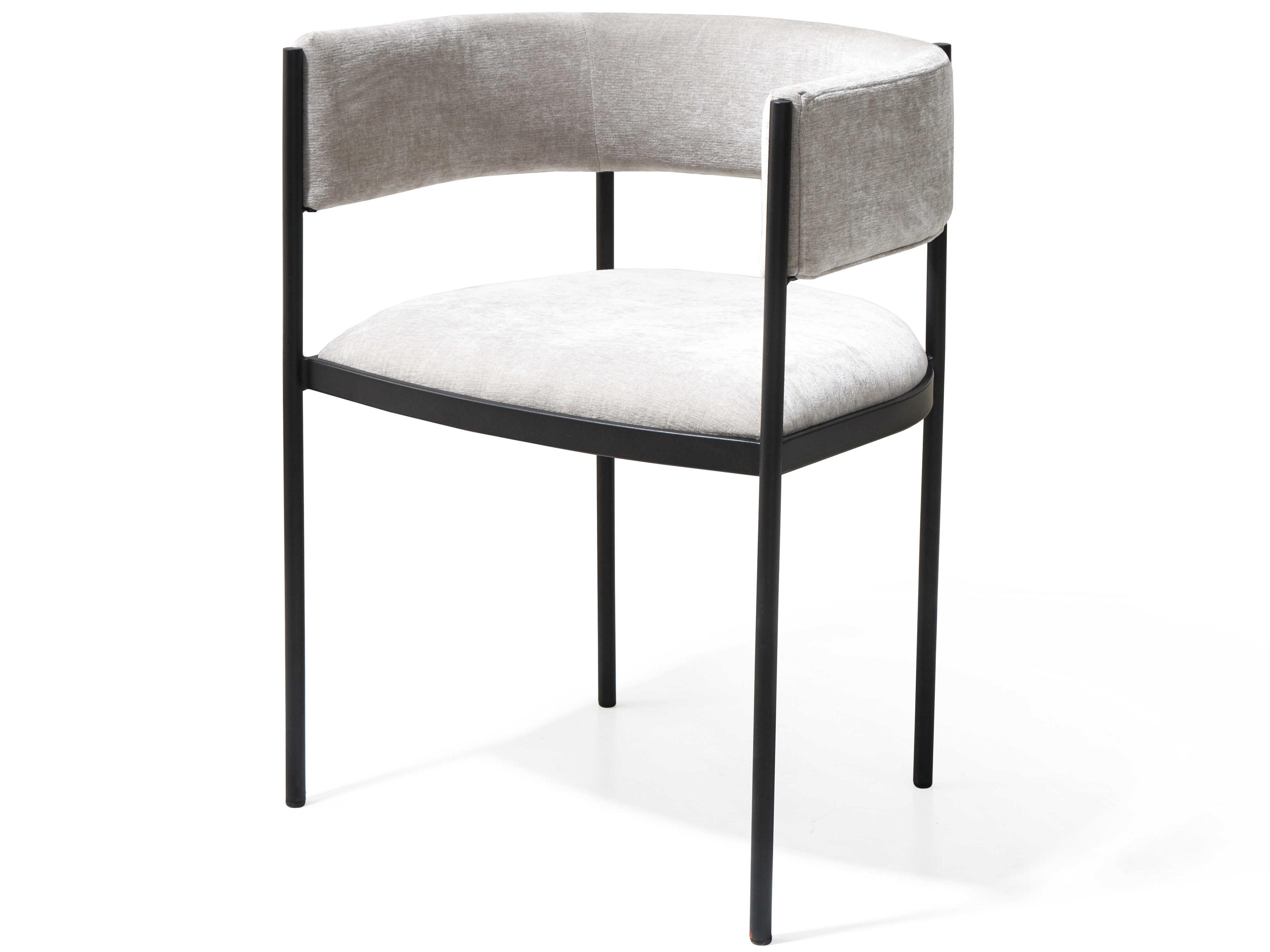 Whiteline Modern Living Envie Black Upholstered Arm Dining Chair Set of 2