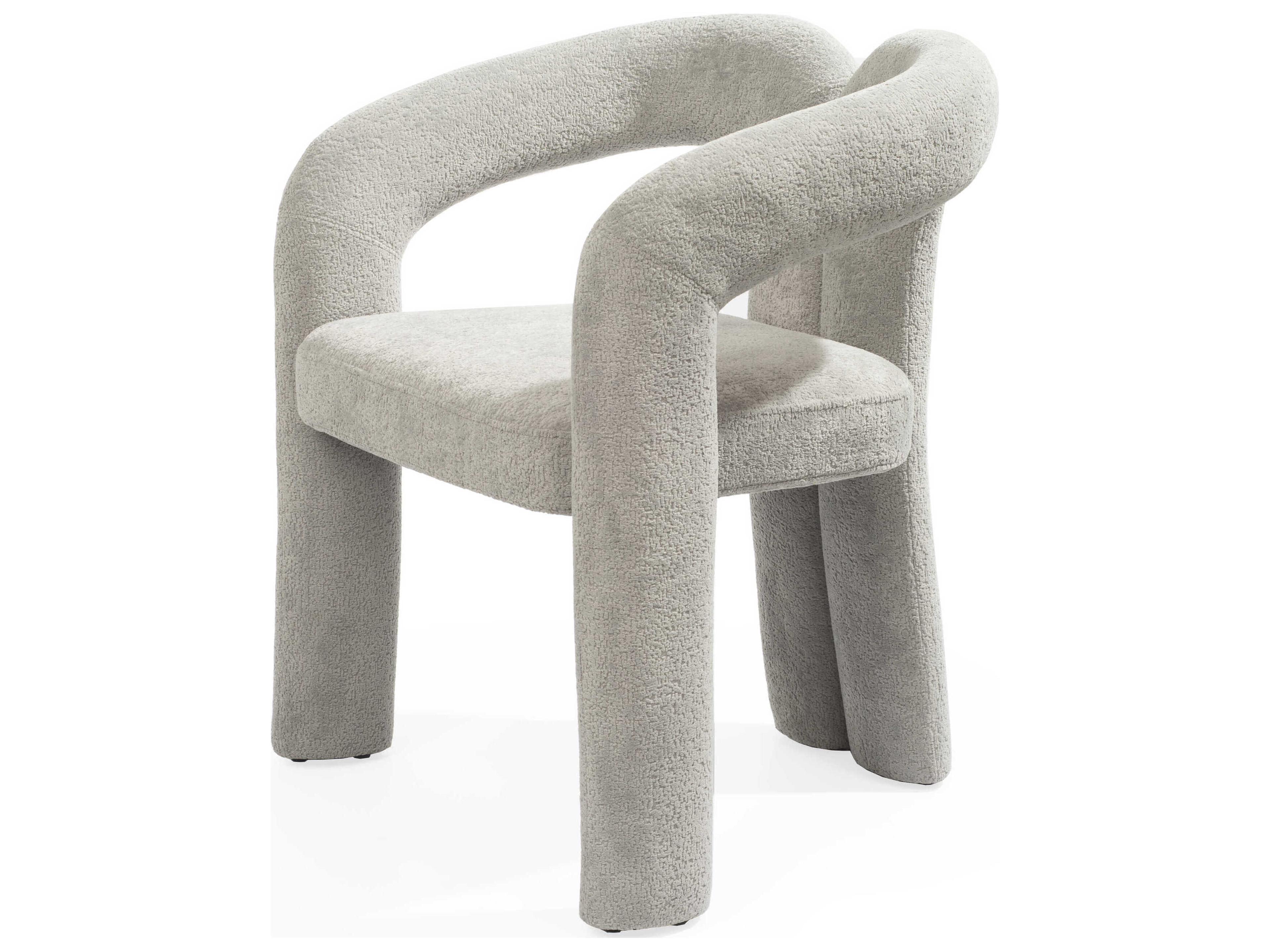 Whiteline Modern Living Mirage Gray Upholstered Arm Dining Chair