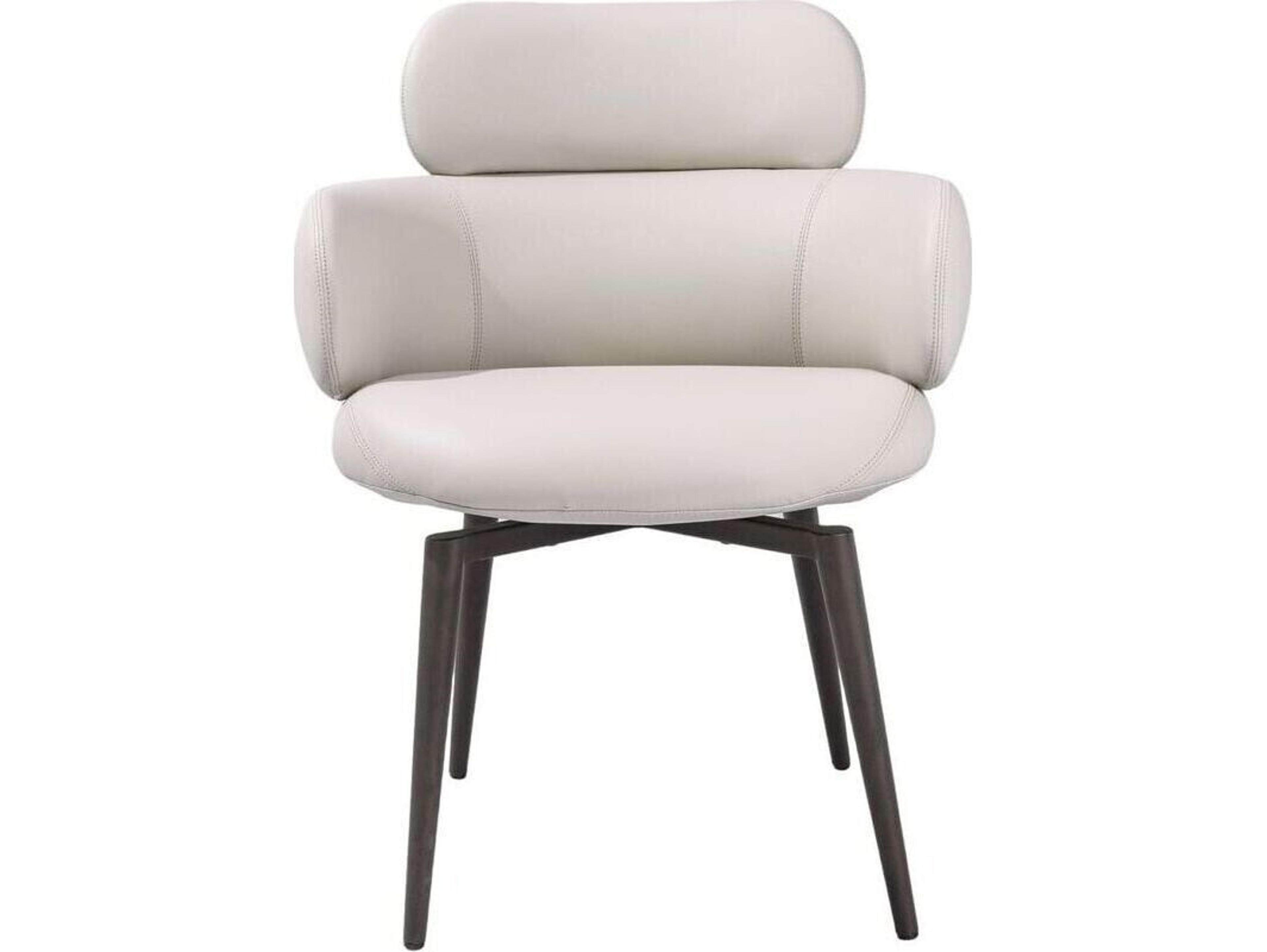 Whiteline Modern Living Como Gray Leather Armless Dining Chair