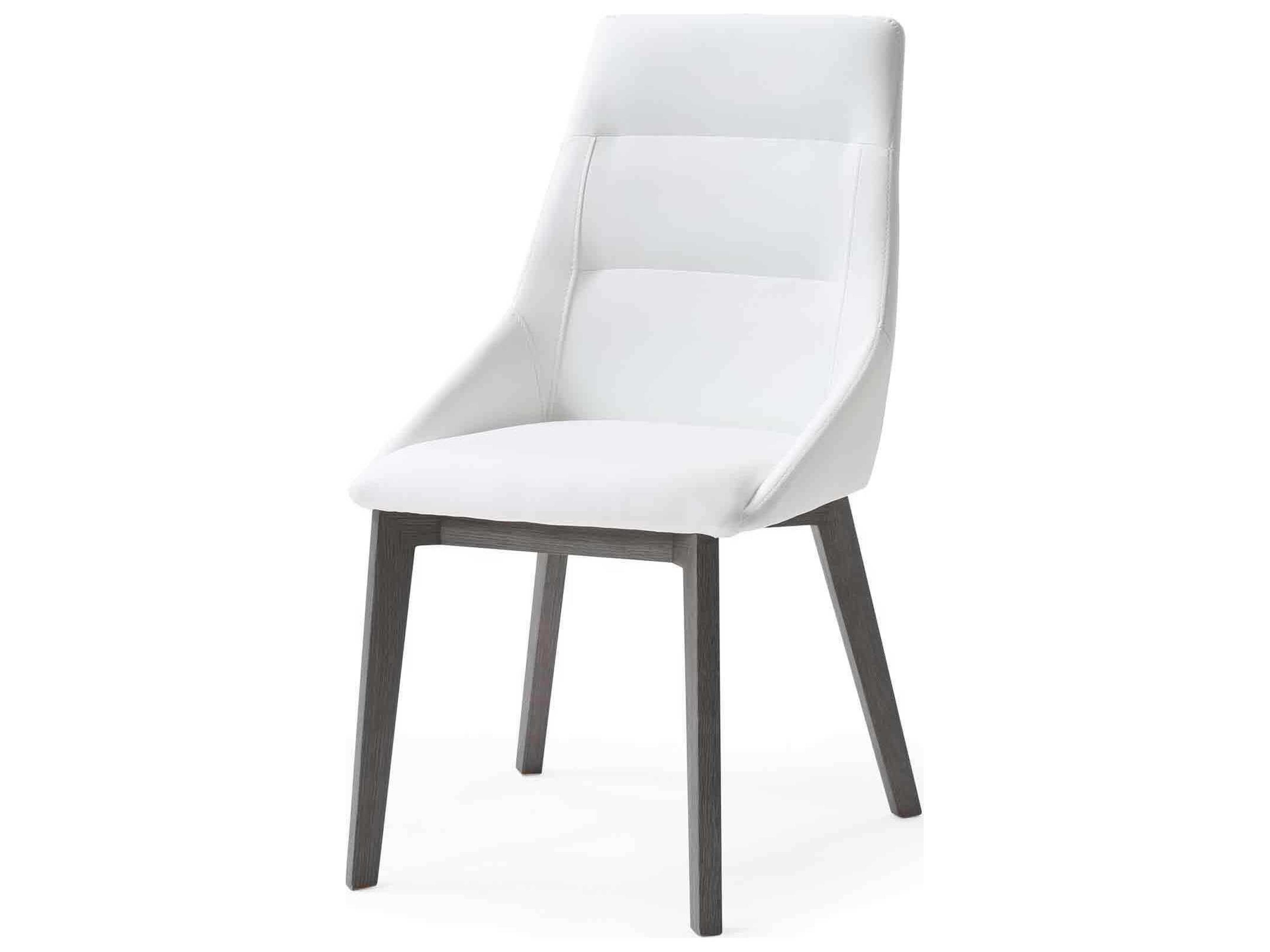 Whiteline Modern Living Siena White Faux Leather Armless Dining Chair Set of 2