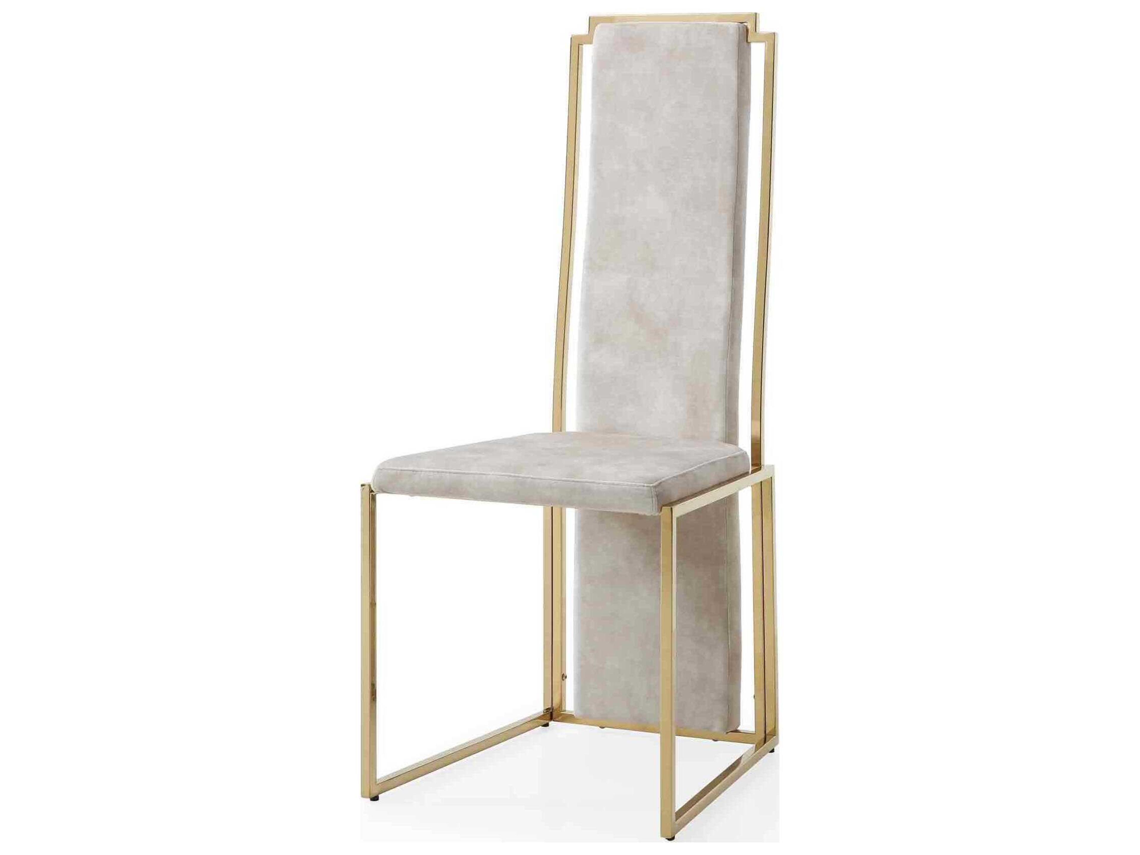 Whiteline Modern Living Sumo Beige Upholstered Armless Dining Chair Set of 2