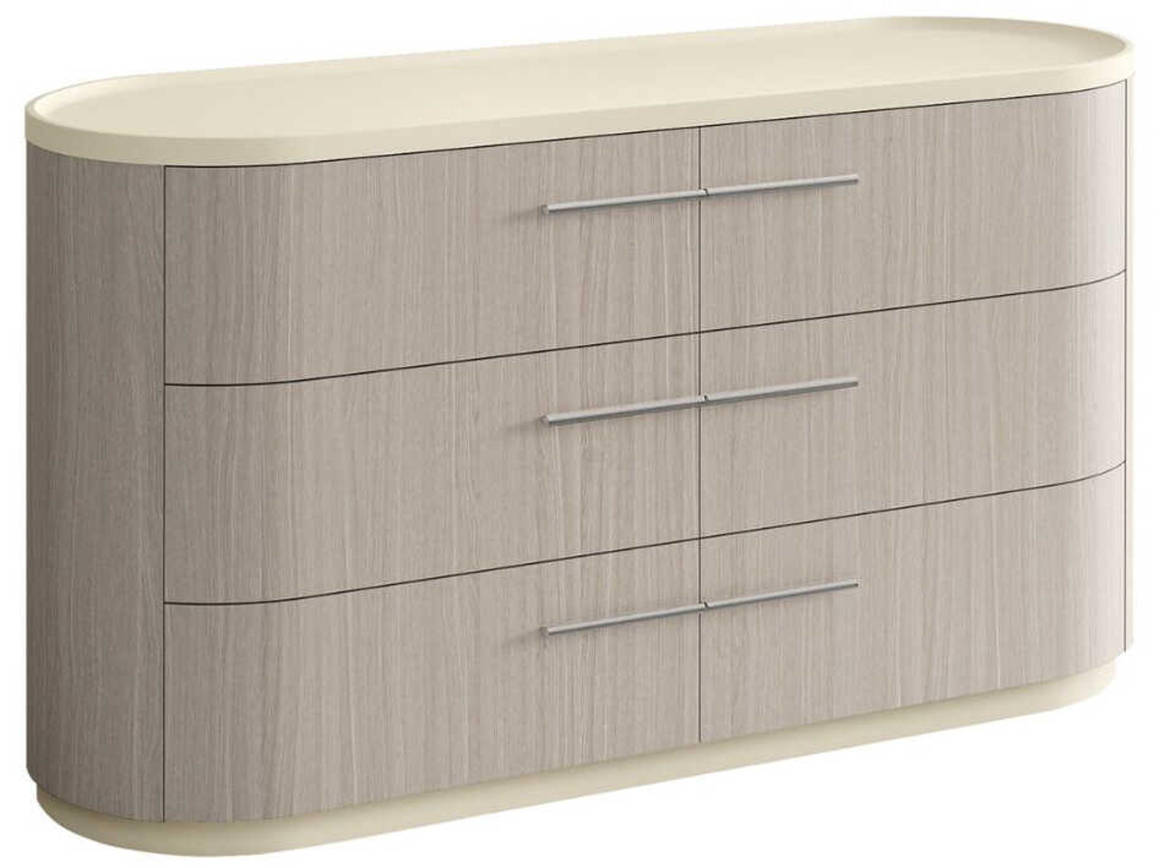 Whiteline Modern Living Celine 6-Drawers Oak Wood Double Dresser