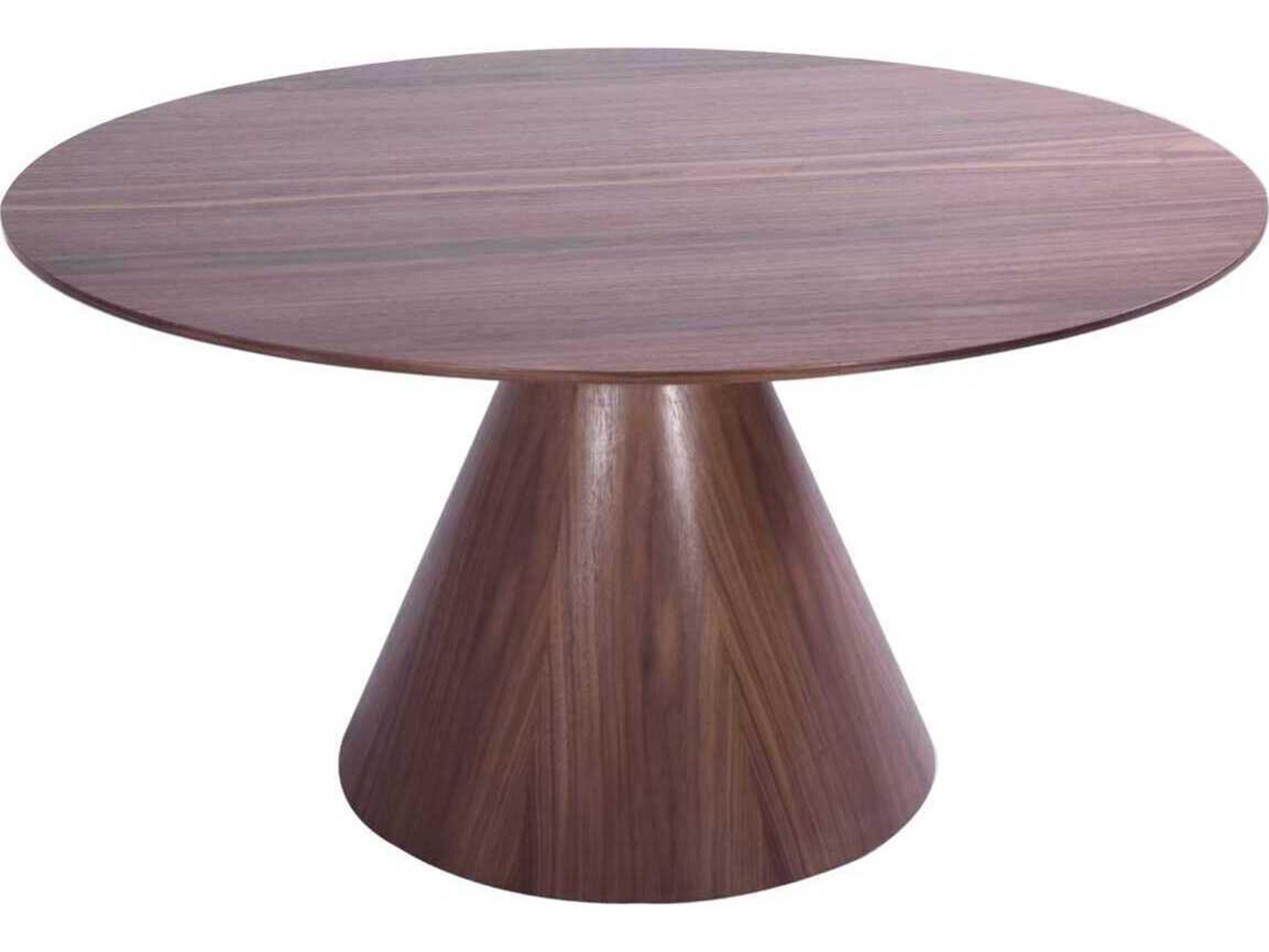 Whiteline Modern Living Norfolk Round Wood Brown Dining Table