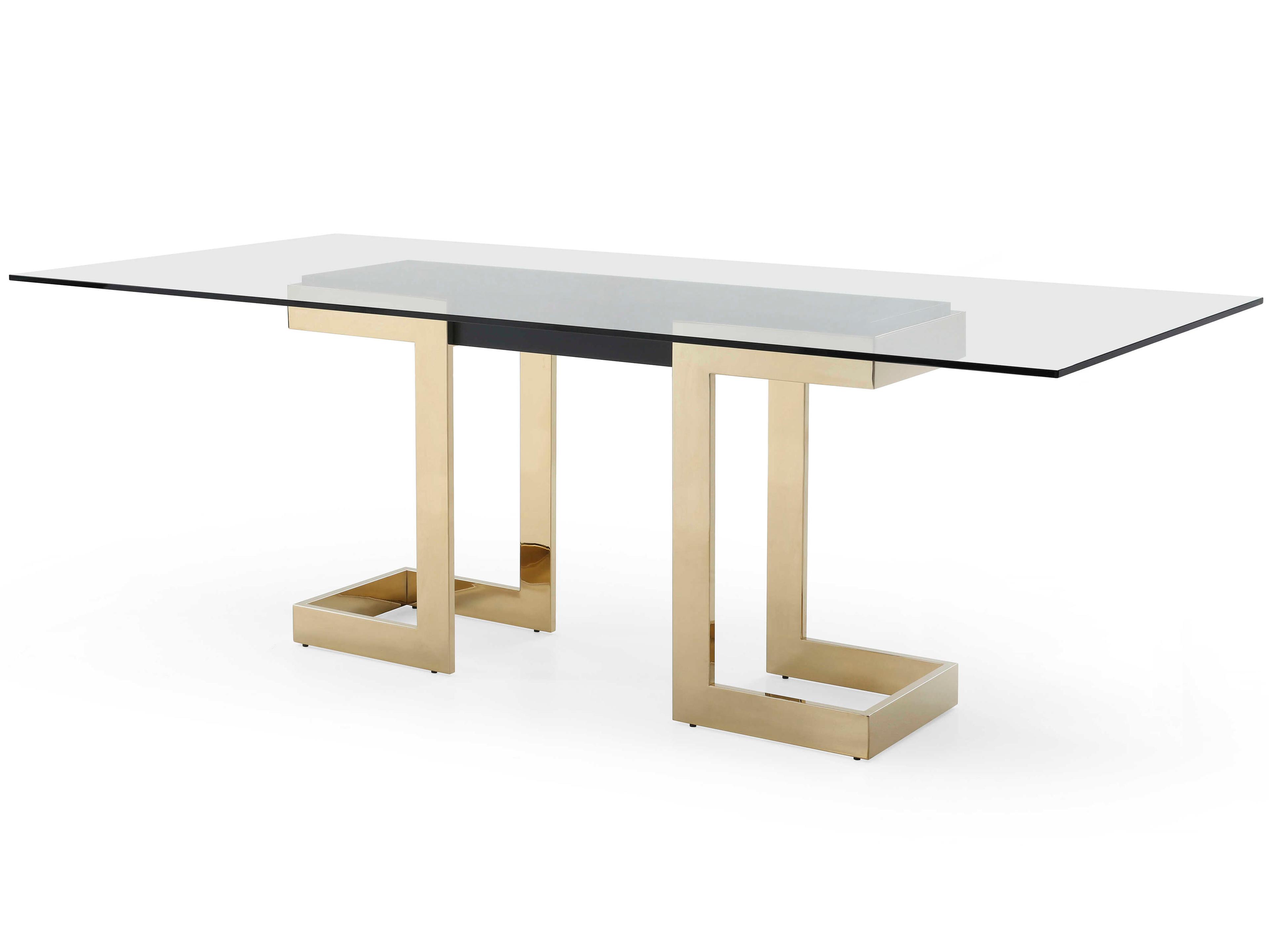 Whiteline Modern Living Sumo Rectangular Glass Black Dining Table