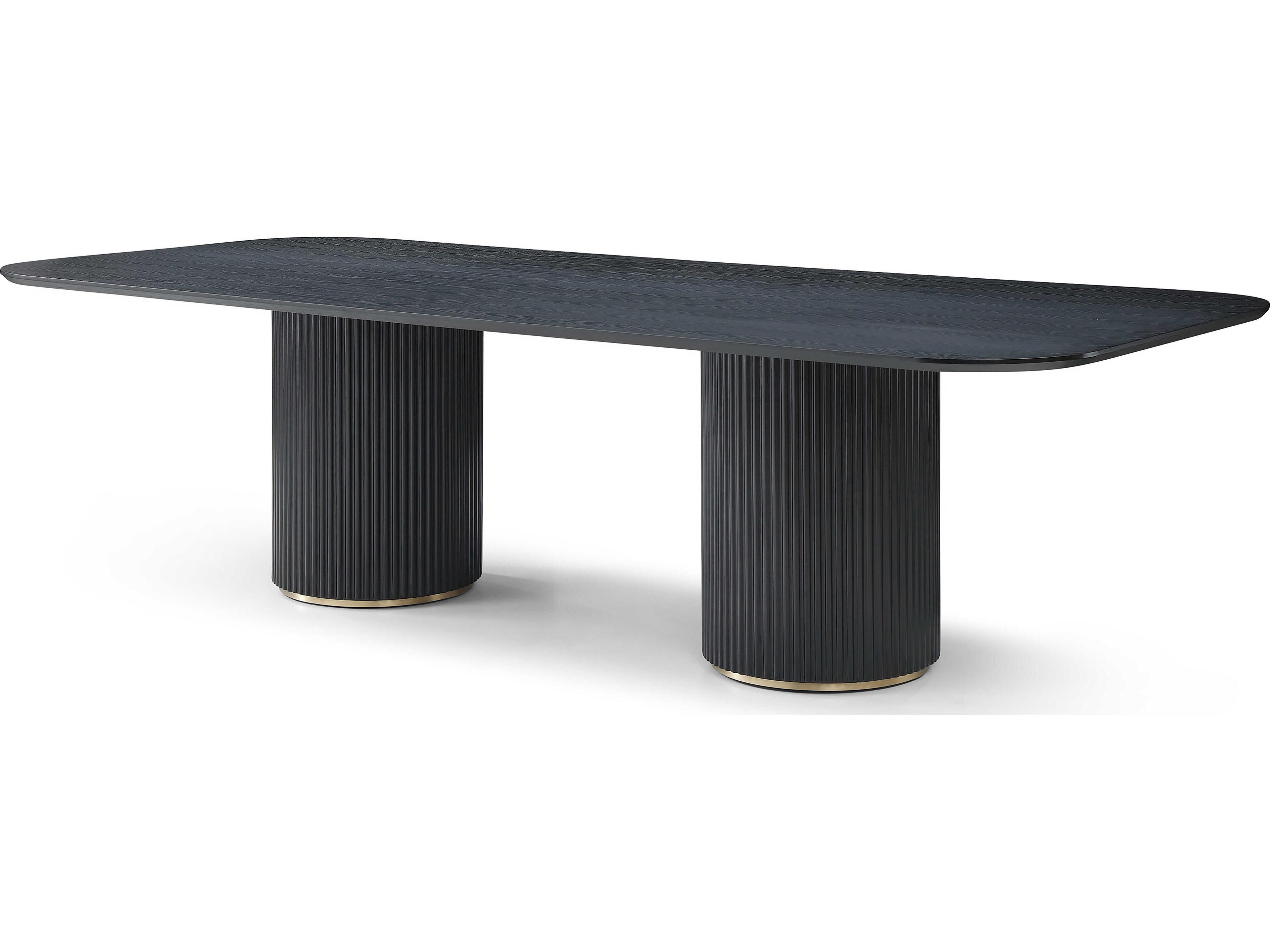 Whiteline Modern Living Heidi Rectangular Wood Black Dining Table
