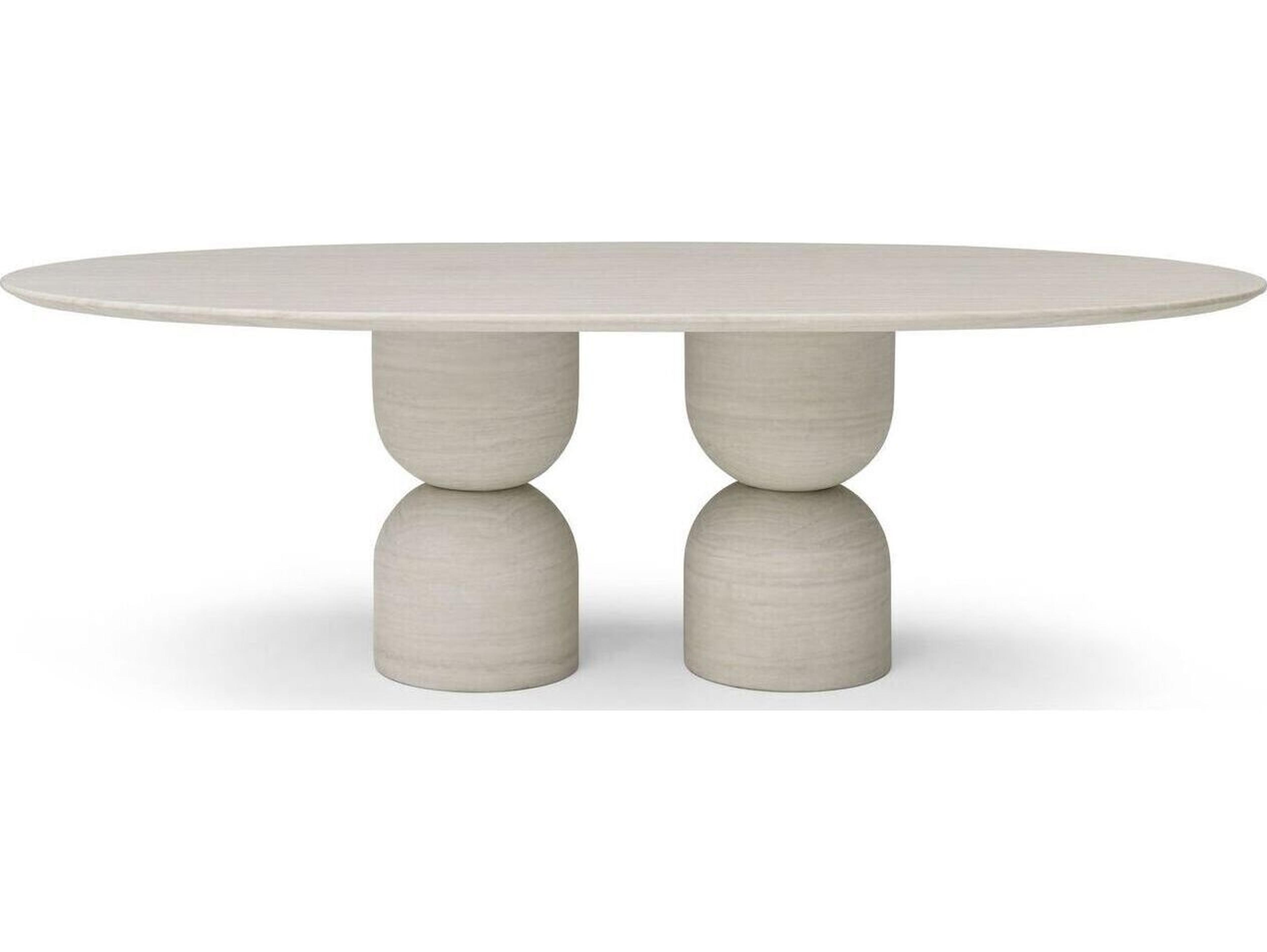 Whiteline Modern Living Rocca Oval Marble Dining Table
