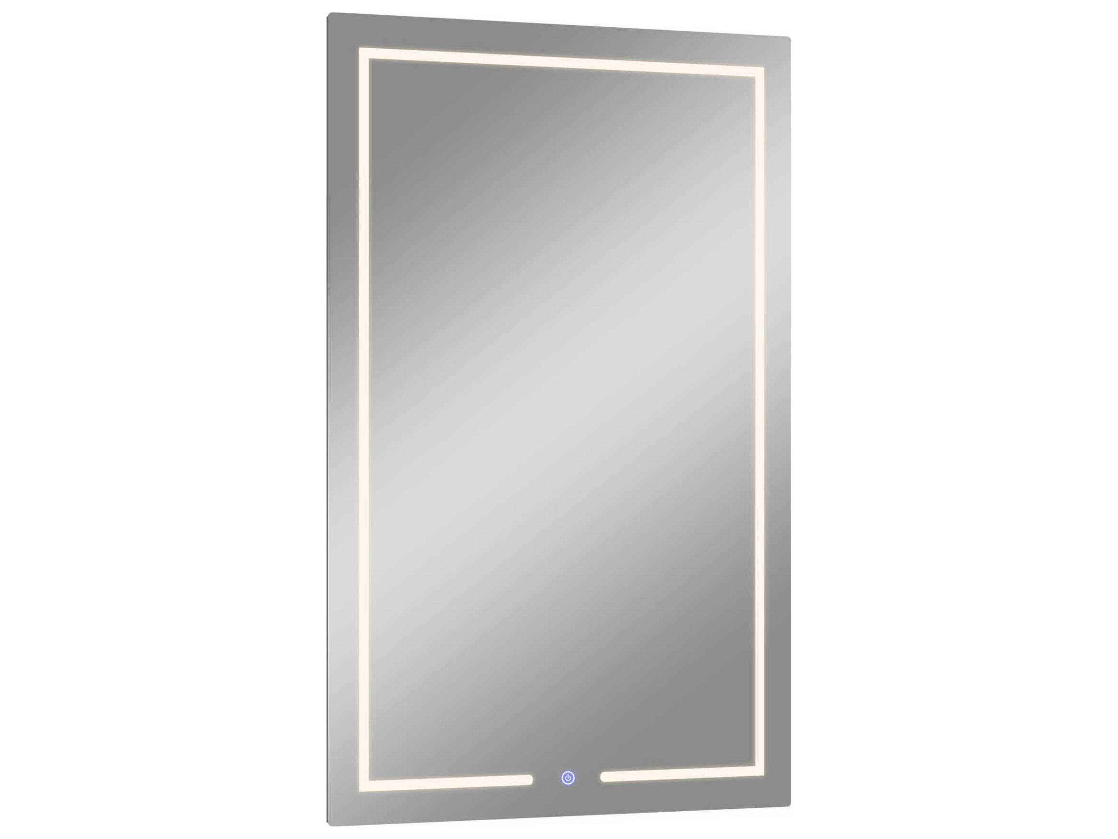 Whiteline Modern Living Brett Clear Rectangular Wall Mirror