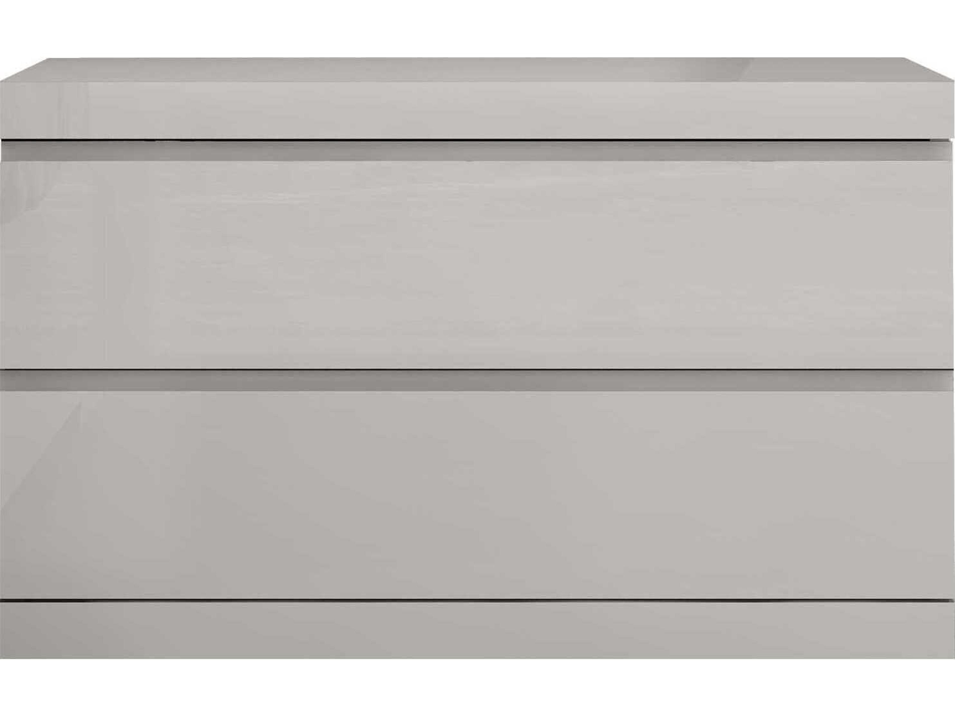 Whiteline Modern Living Anna 2-Drawers Gray Nightstand