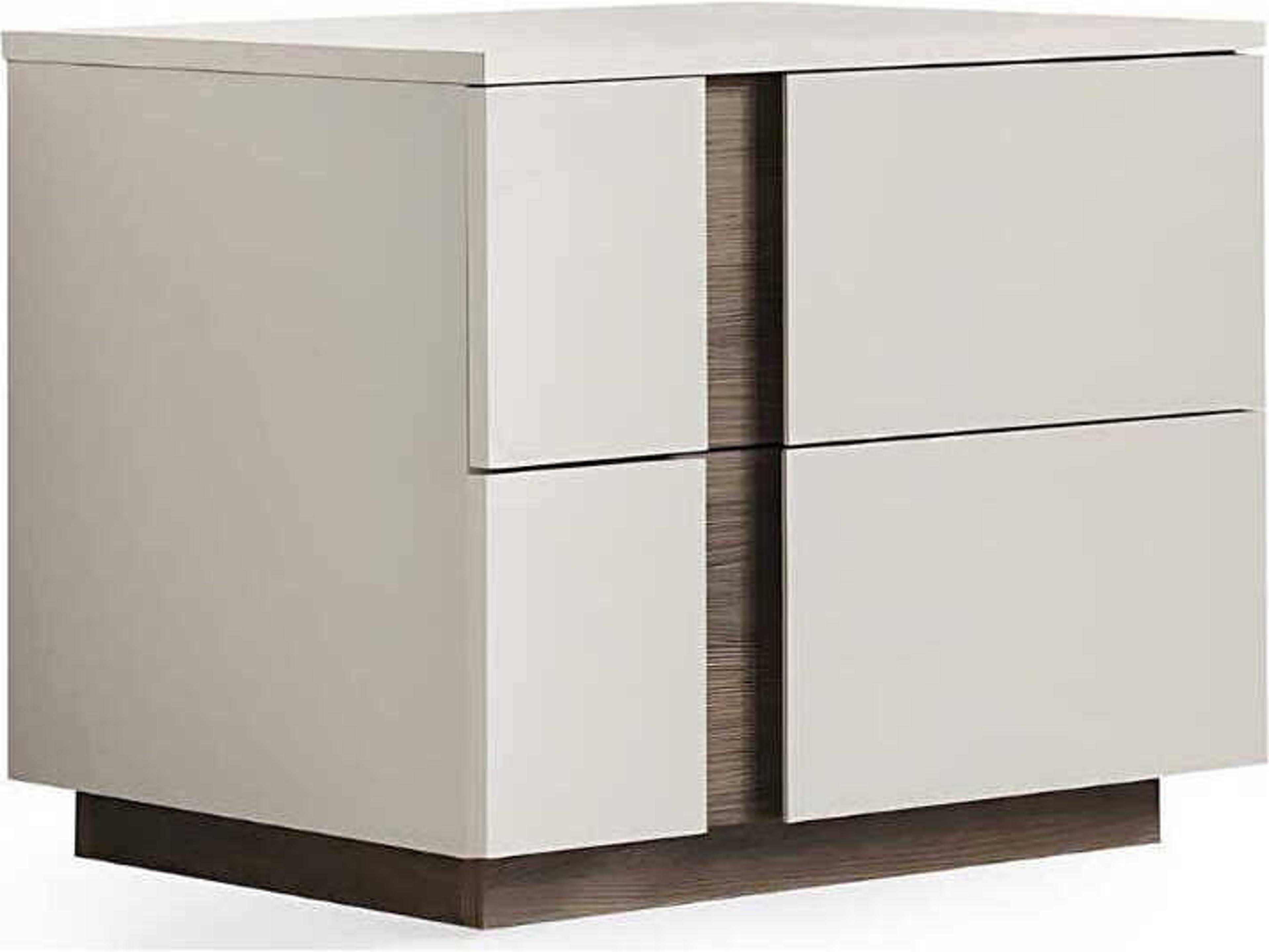 Whiteline Modern Living Romina 2-Drawers Gray Walnut Wood Nightstand