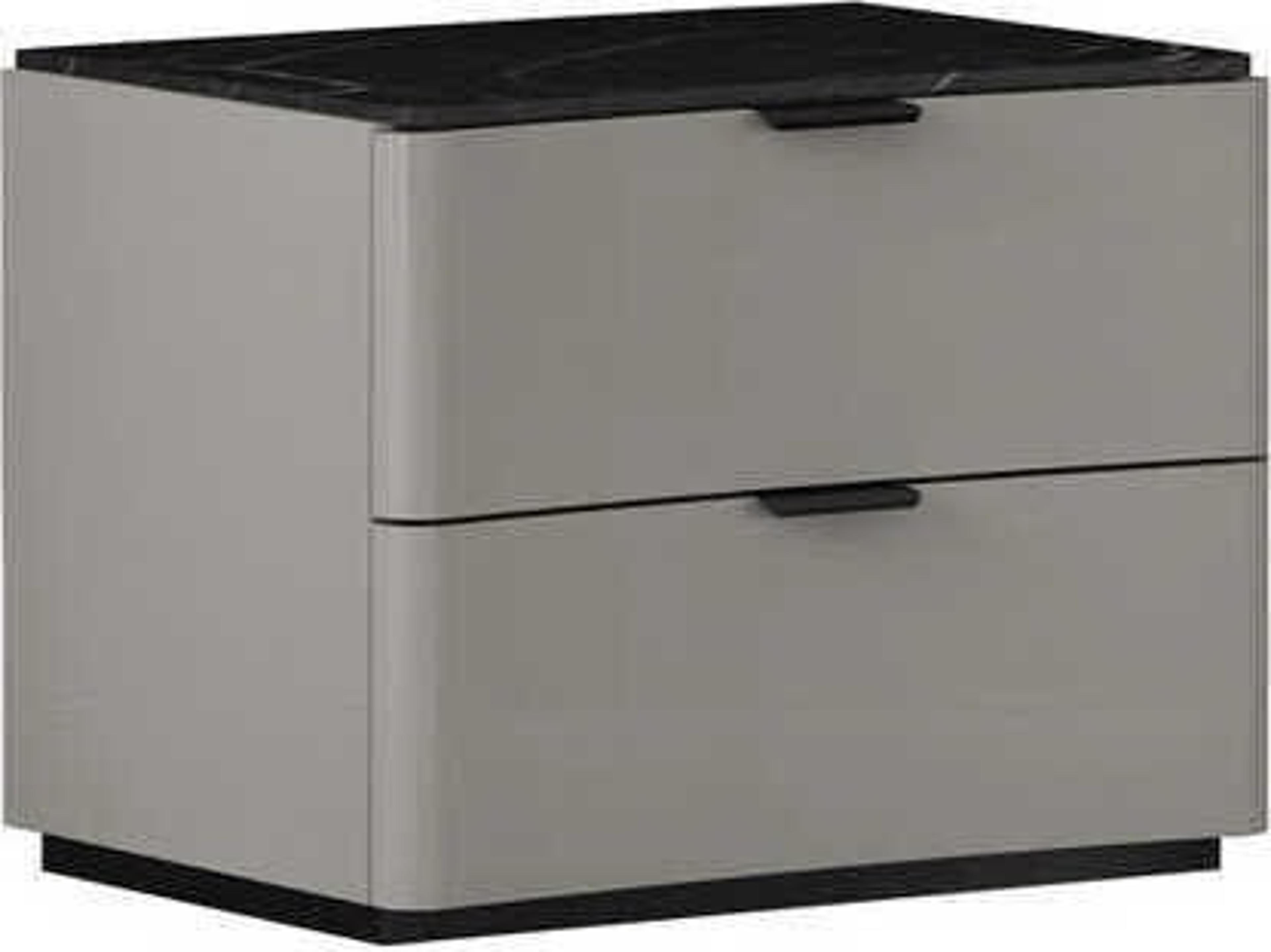 Whiteline Modern Living Massimo 2-Drawers Gray Nightstand