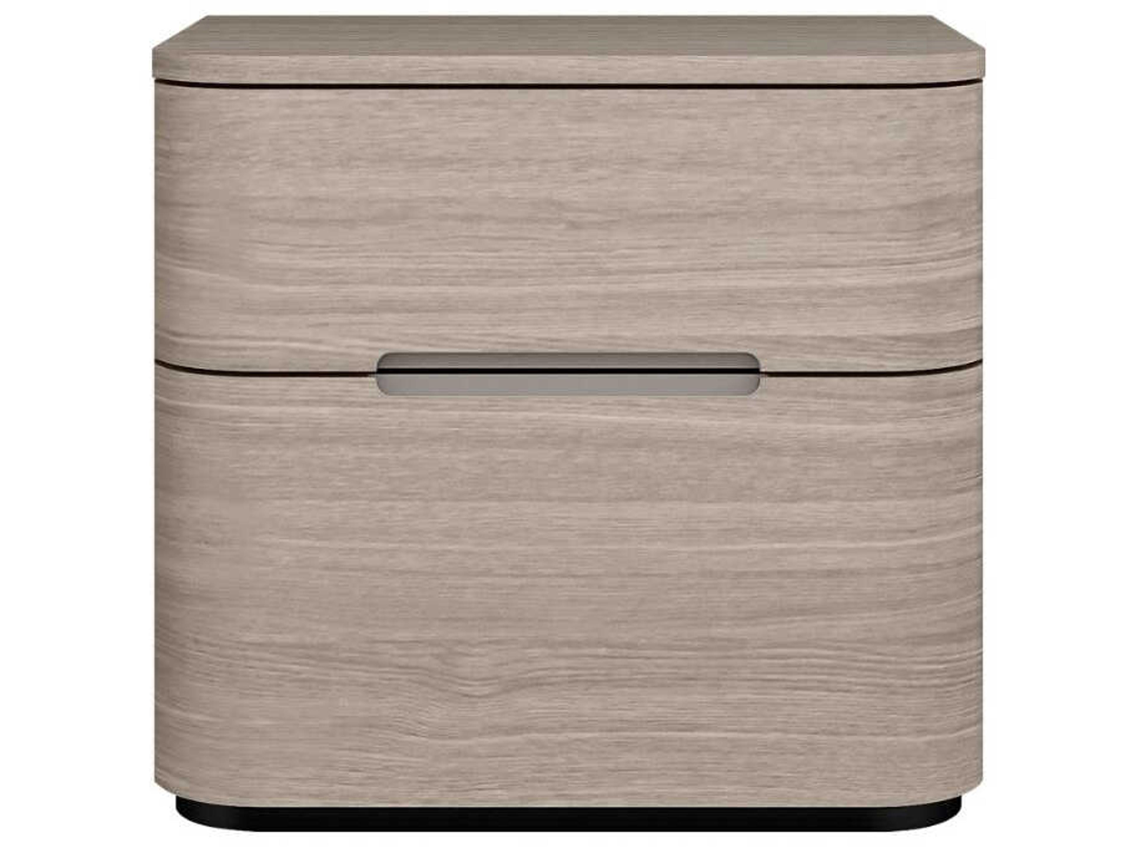 Whiteline Modern Living Vera 2-Drawers Oak Wood Nightstand