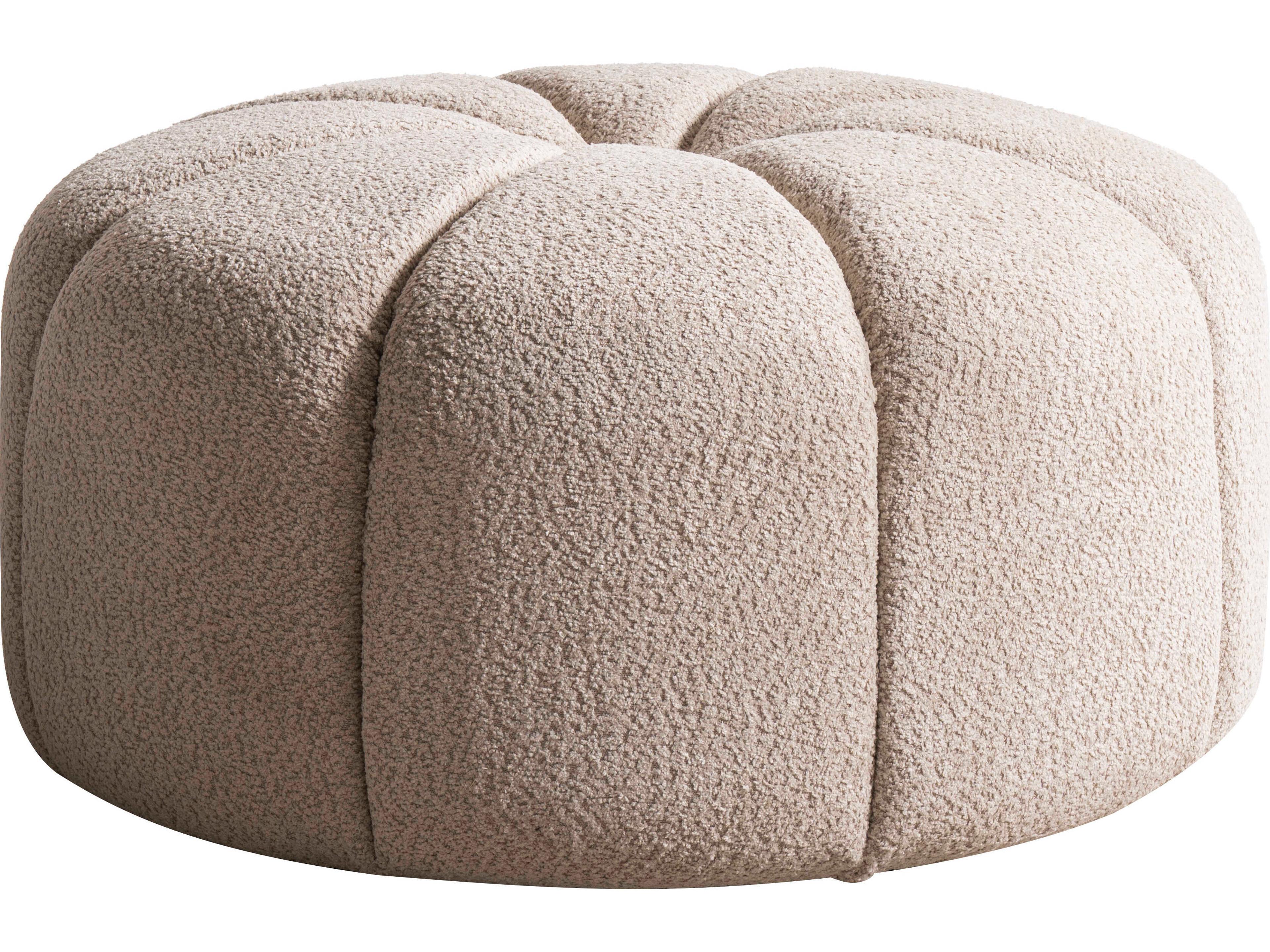 Whiteline Modern Living Lune Taupe Beige Upholstered Ottoman