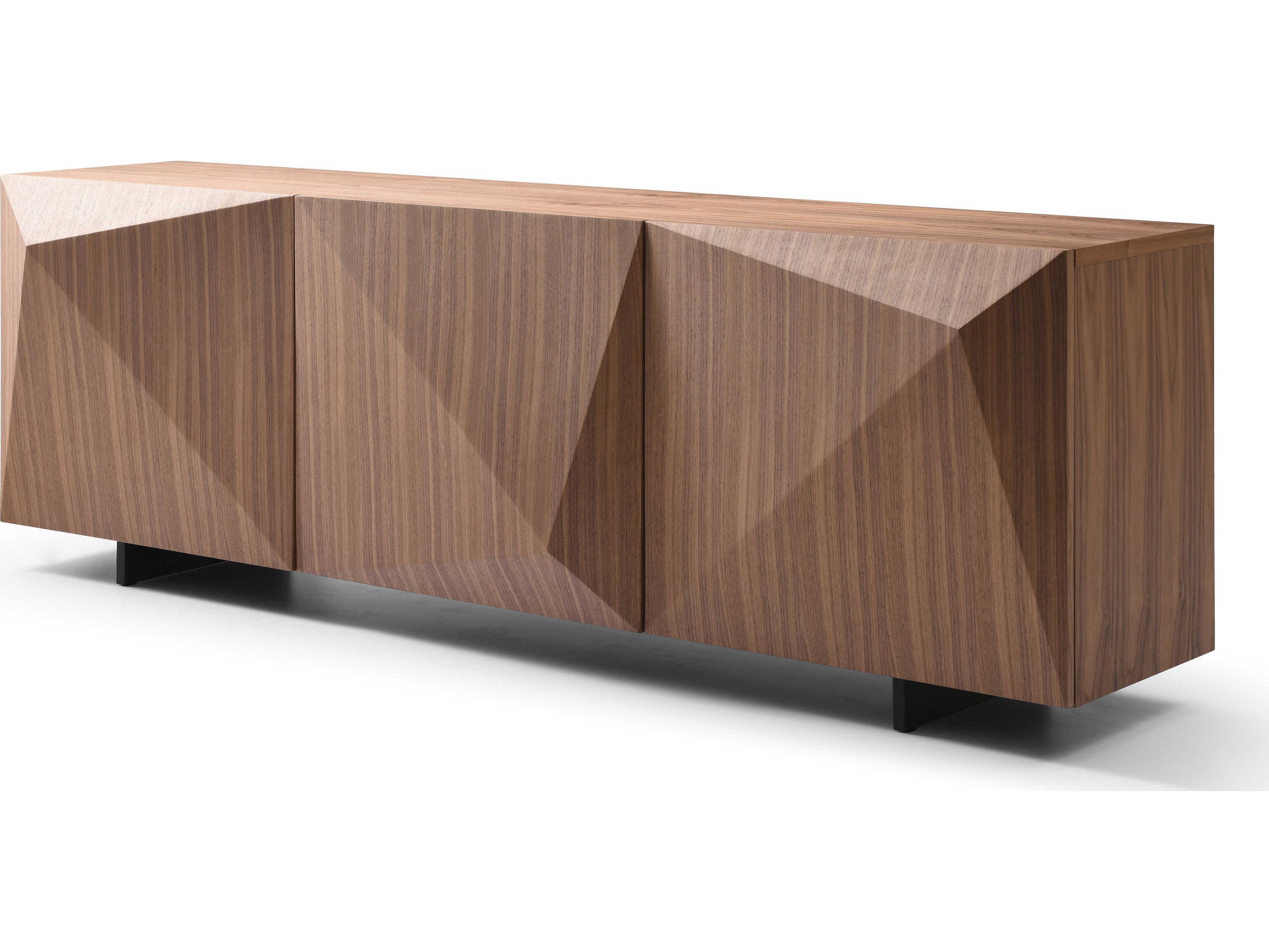 Whiteline Modern Living Geneva 87" Walnut Wood Brown Sideboard