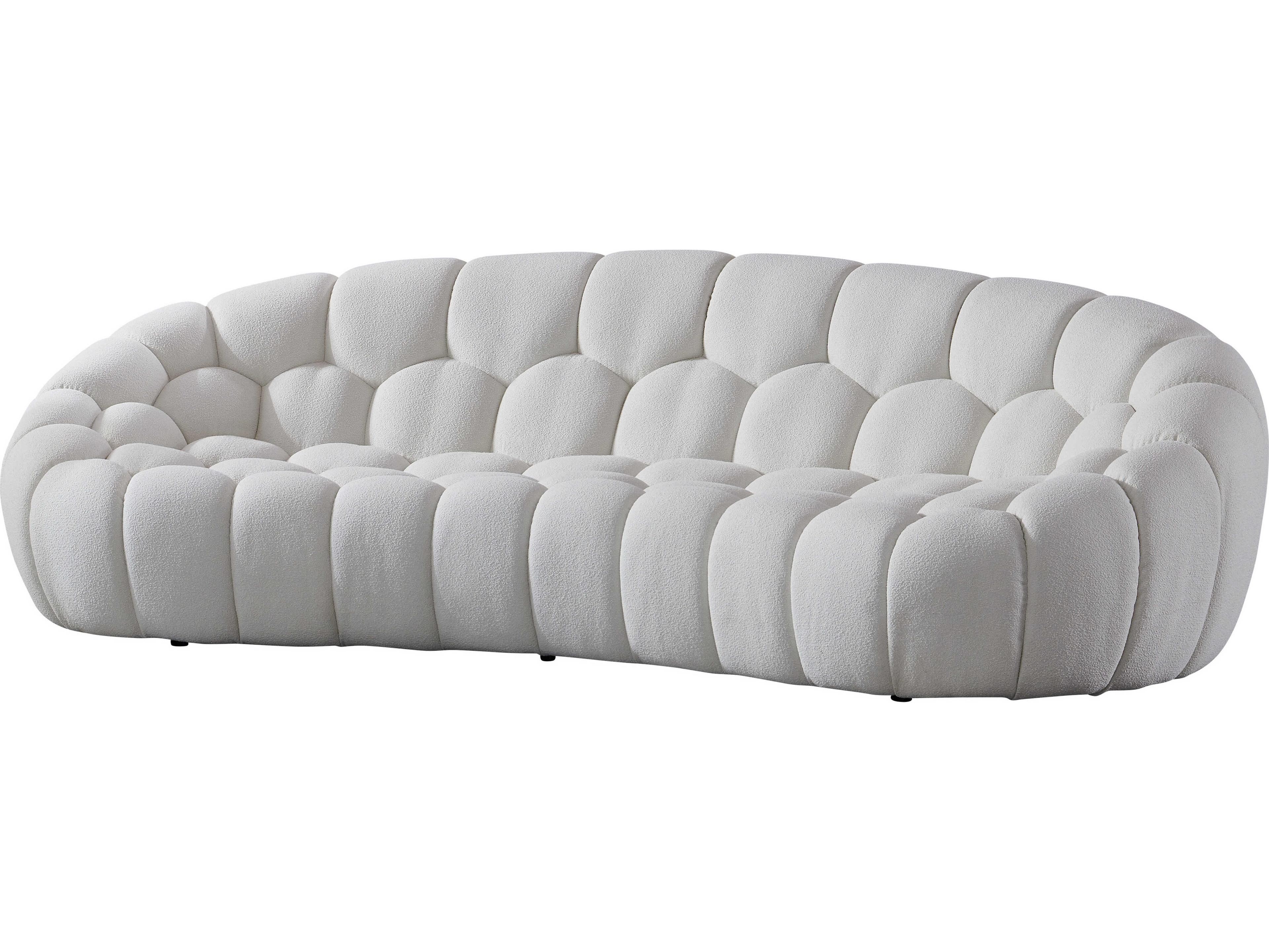 Whiteline Modern Living Nest White Upholstered Sofa
