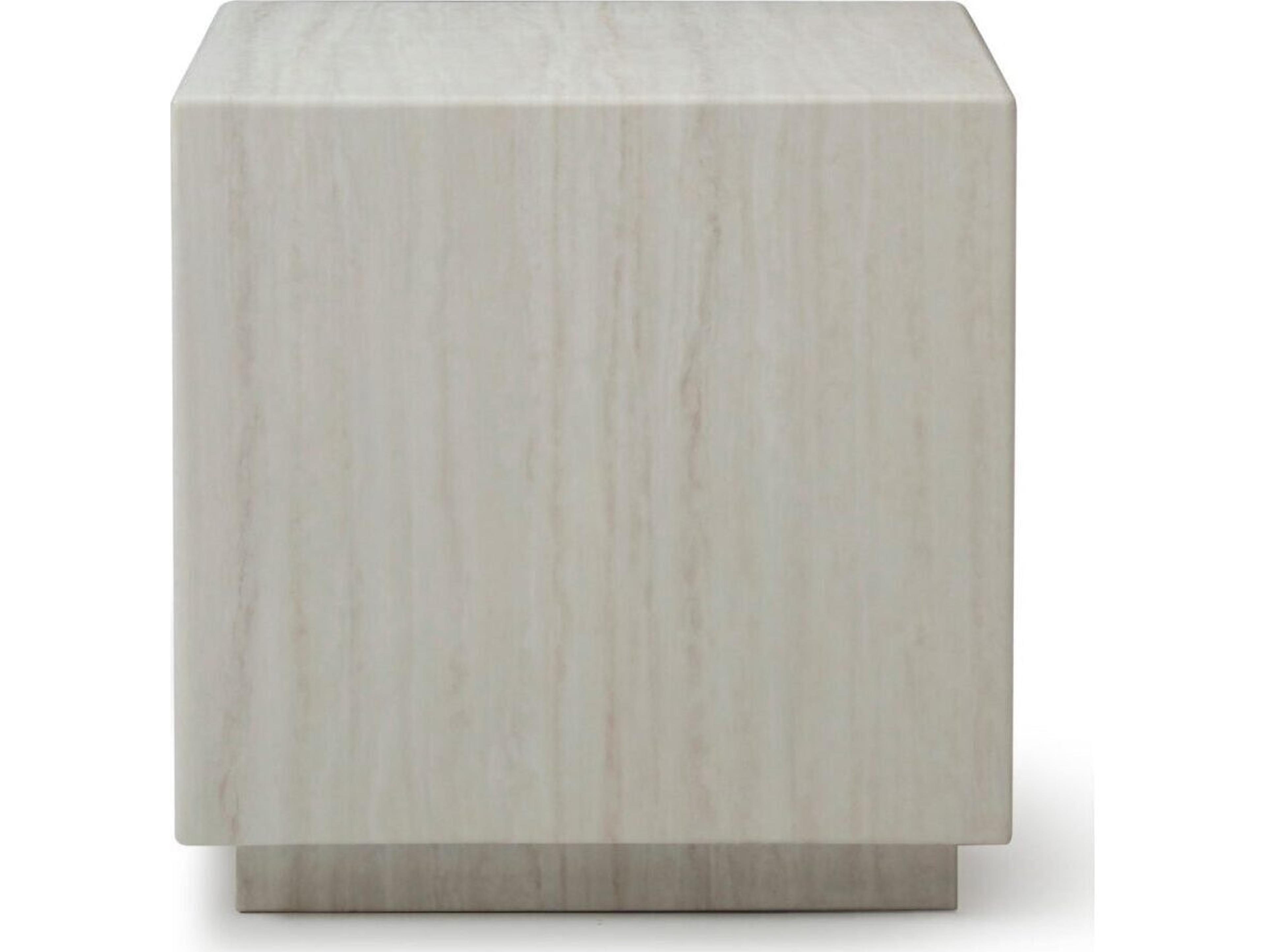 Whiteline Modern Living Iris Square Marble End Table