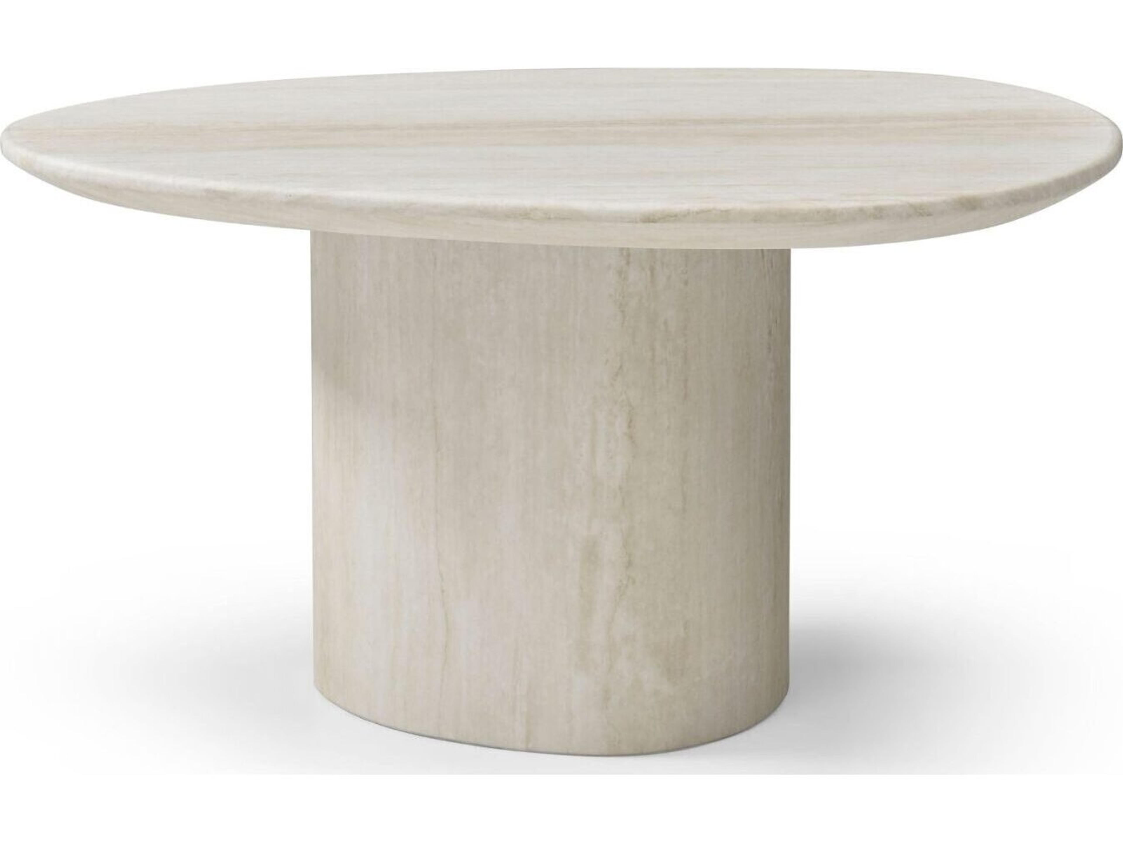 Whiteline Modern Living Petra Oval Marble End Table