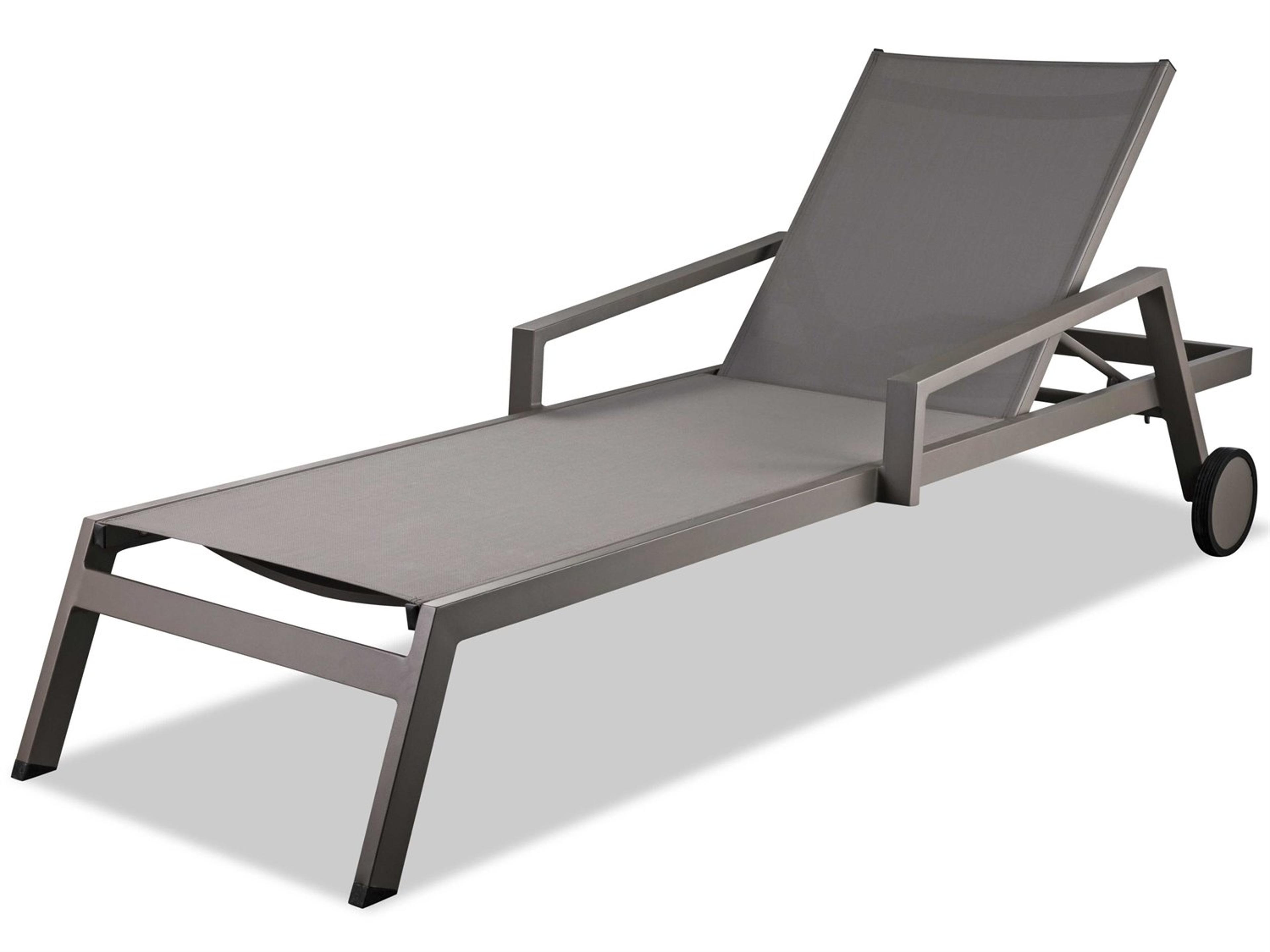 Whiteline Modern Living Outdoor Bondi Taupe Aluminum Sling Chaise Lounge