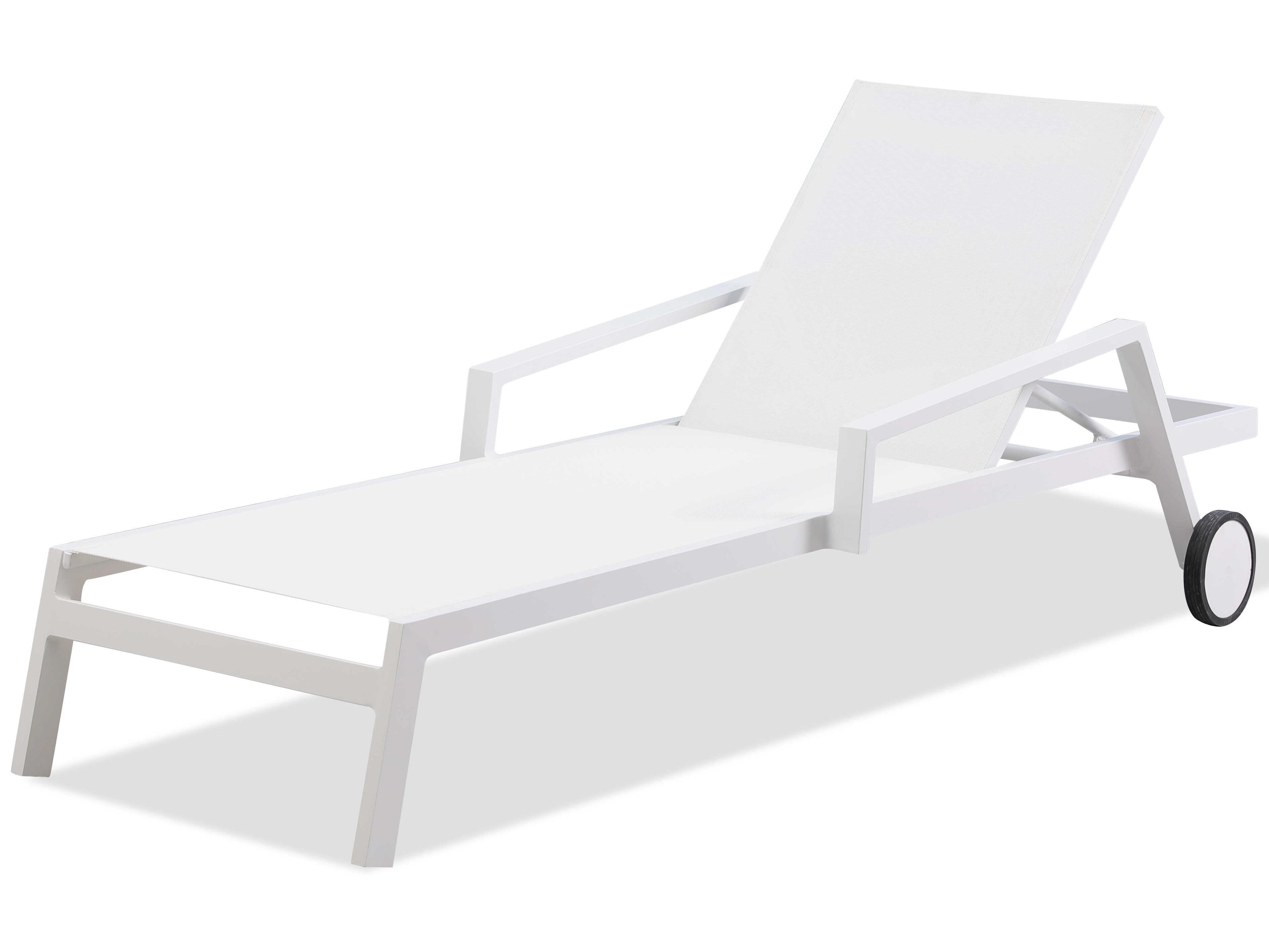 Whiteline Modern Living Outdoor Bondi White Aluminum Sling Lounge Chair