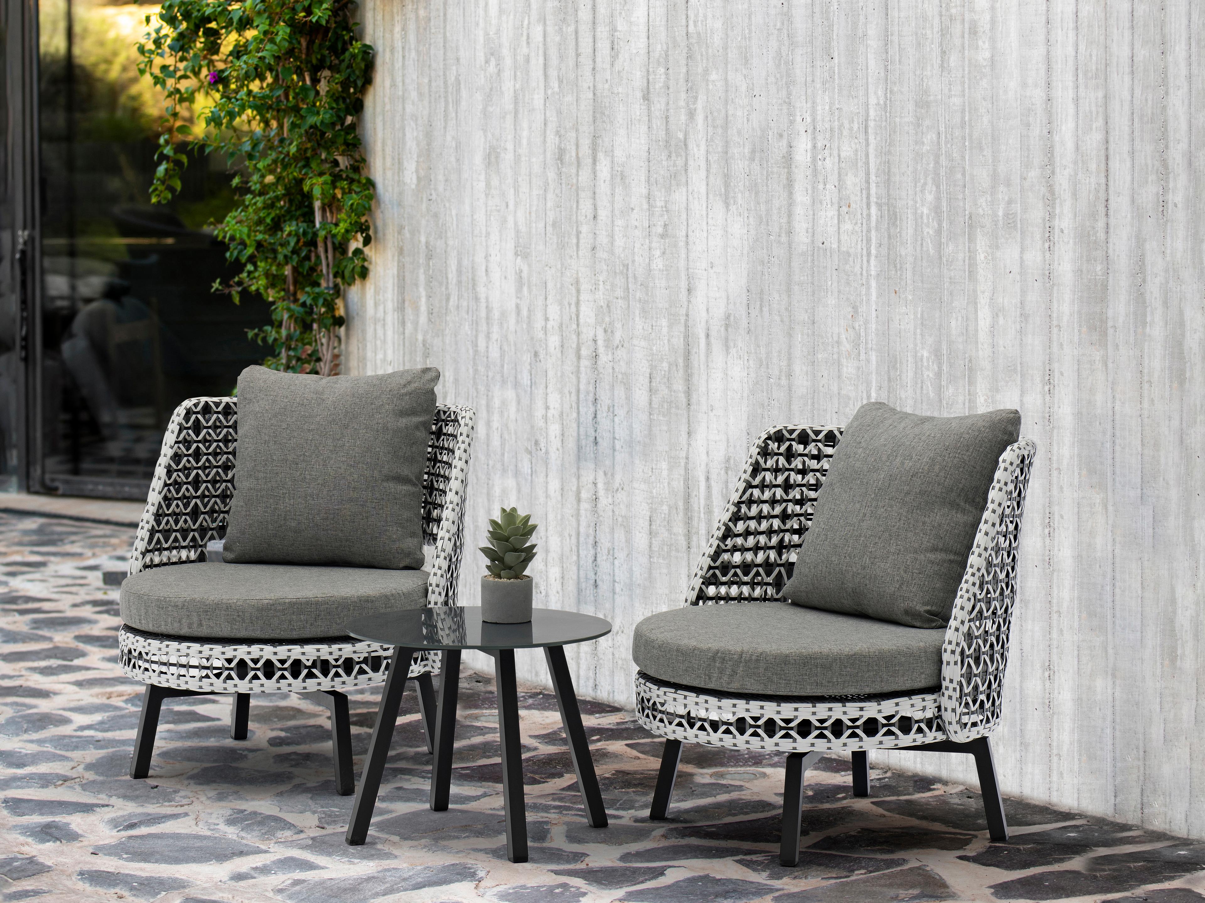 Whiteline Modern Living Outdoor Koala Grey Wicker Cushion Lounge Set