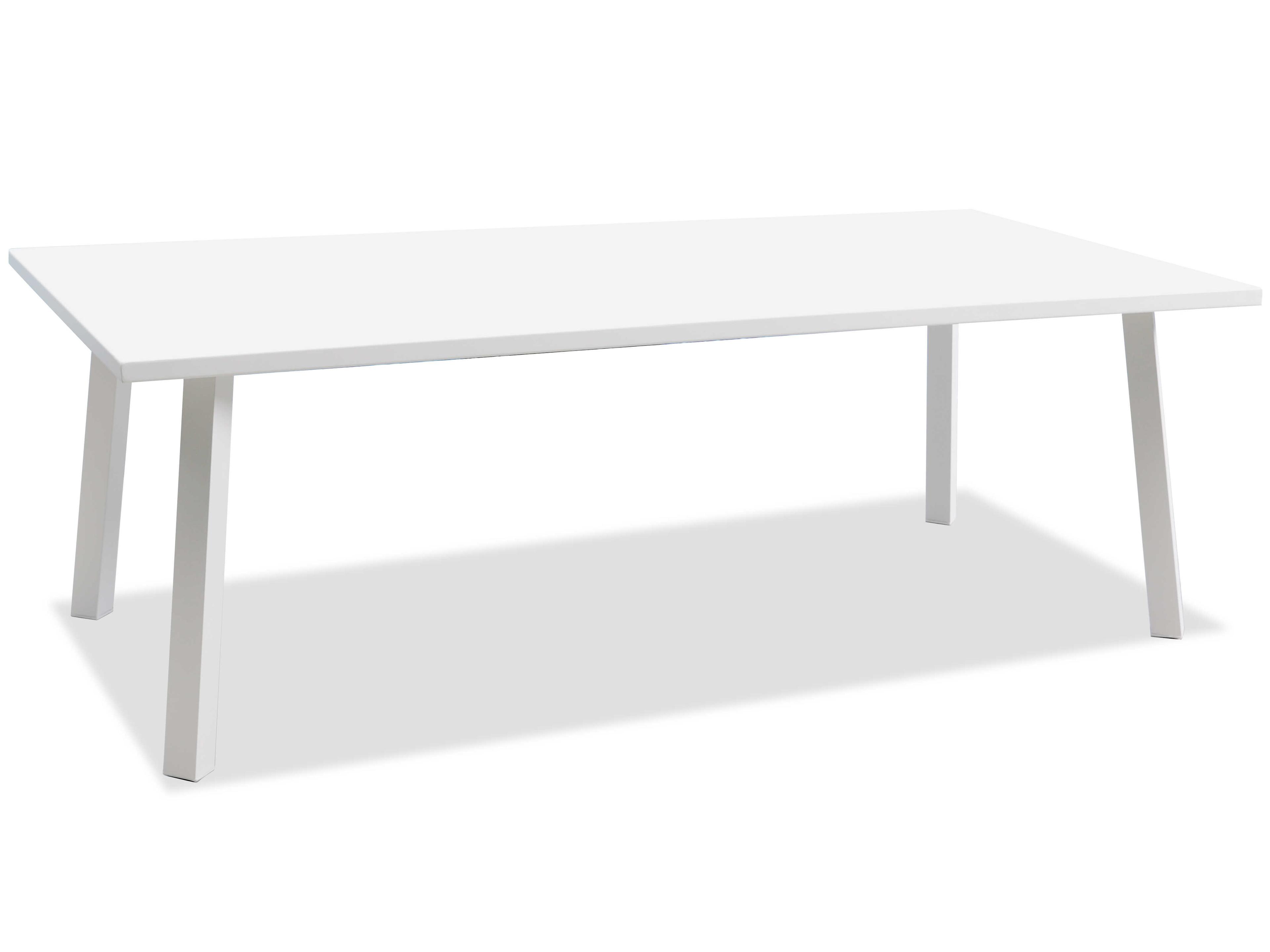 Rio White Aluminum Rectangular Dining Table