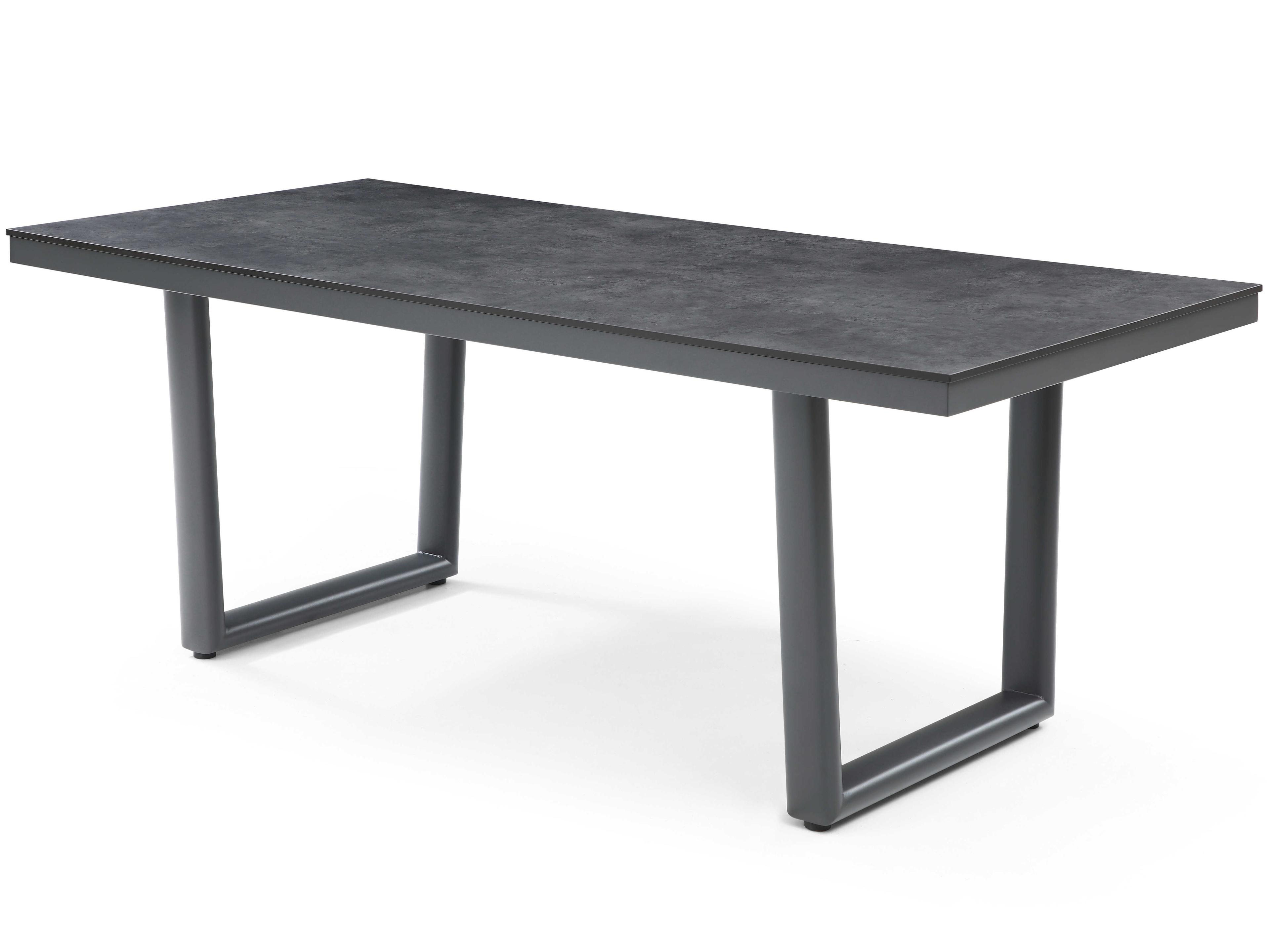 Whiteline Modern Living Outdoor Doris Dark Grey Aluminum Rectangular Dining Table