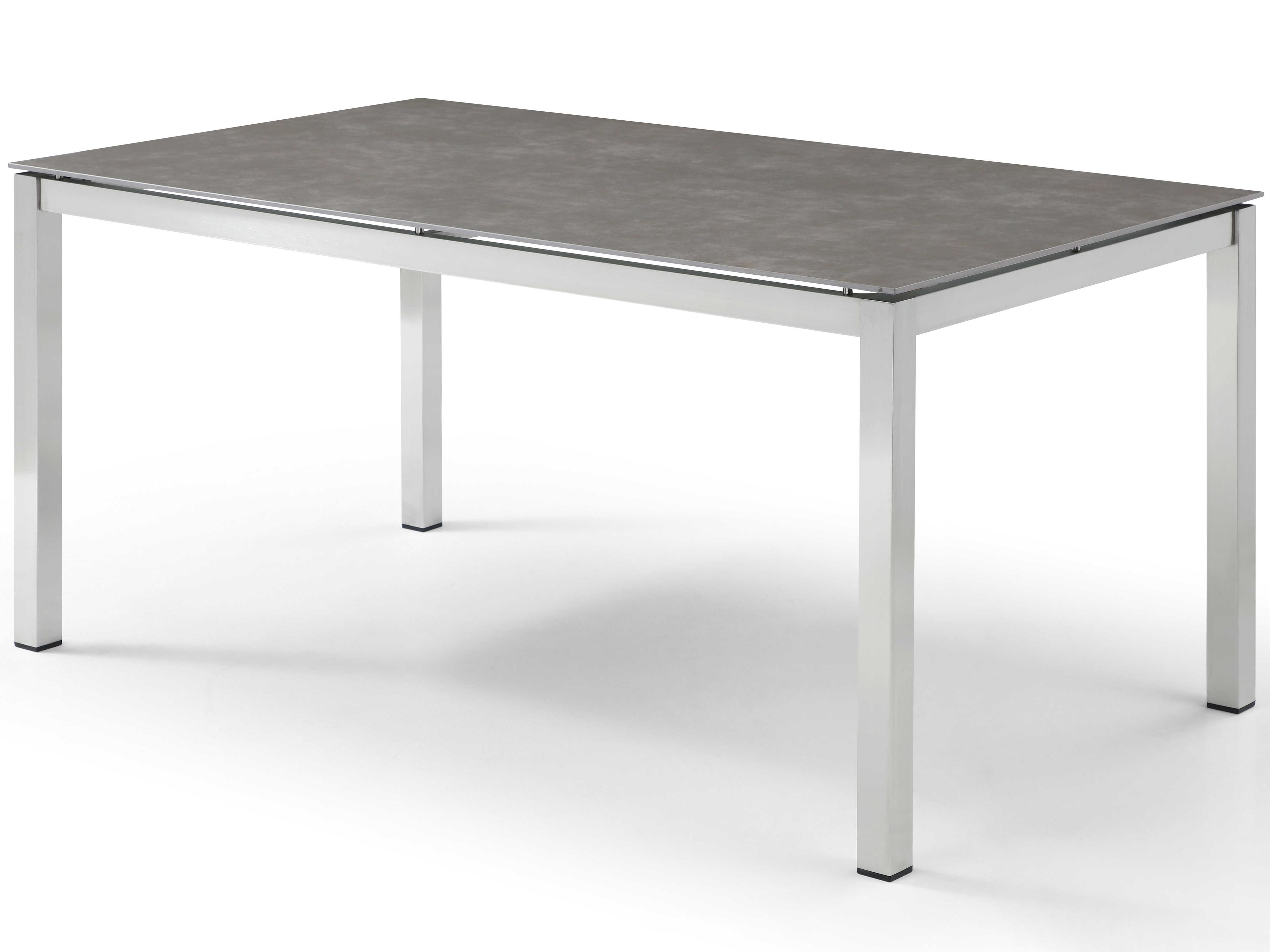 Whiteline Modern Living Outdoor Paola Light Grey Aluminum Rectangular Dining Table