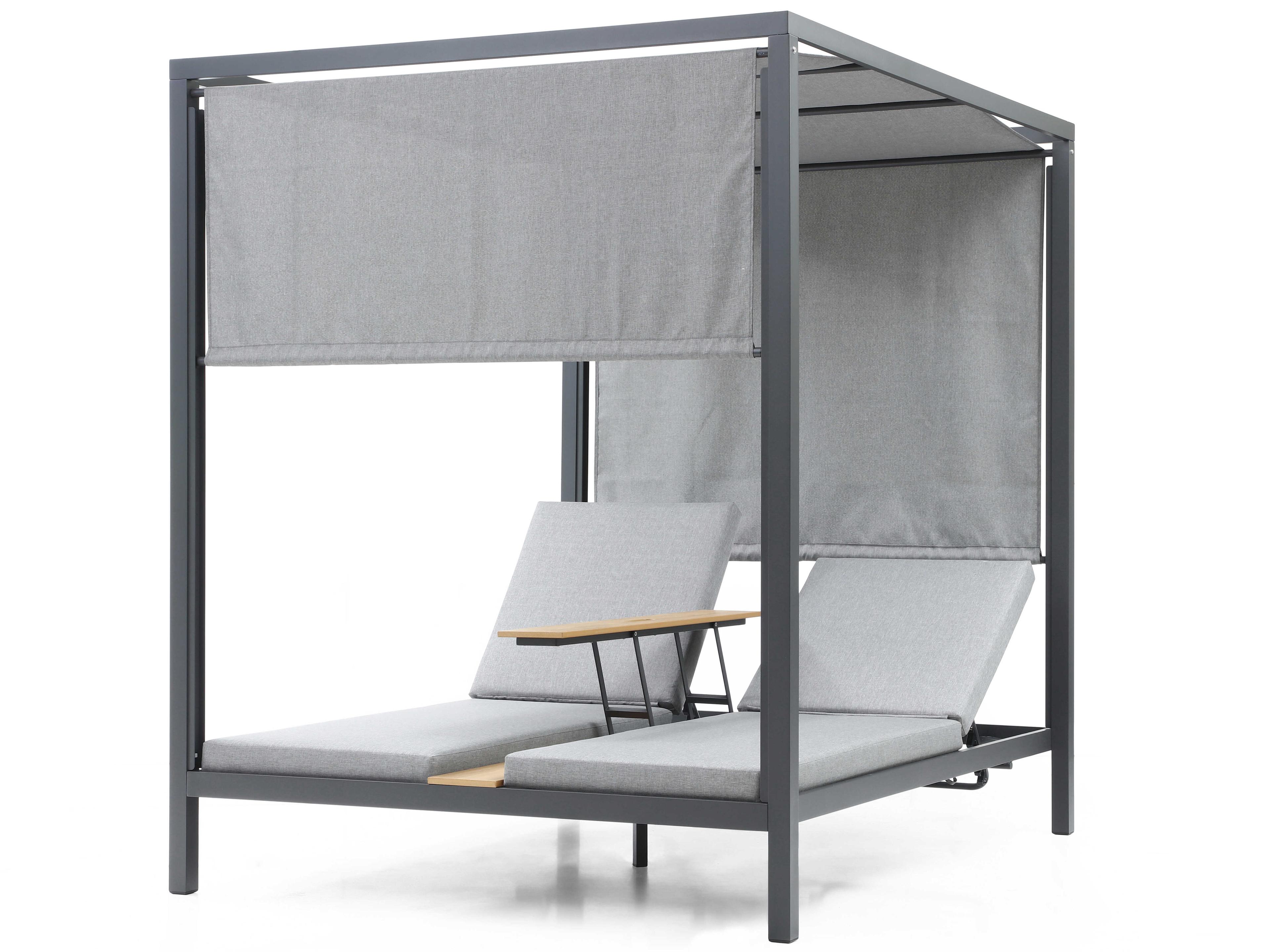 Whiteline Modern Living Outdoor Alena Grey Aluminum Cushion Chaise Lounge