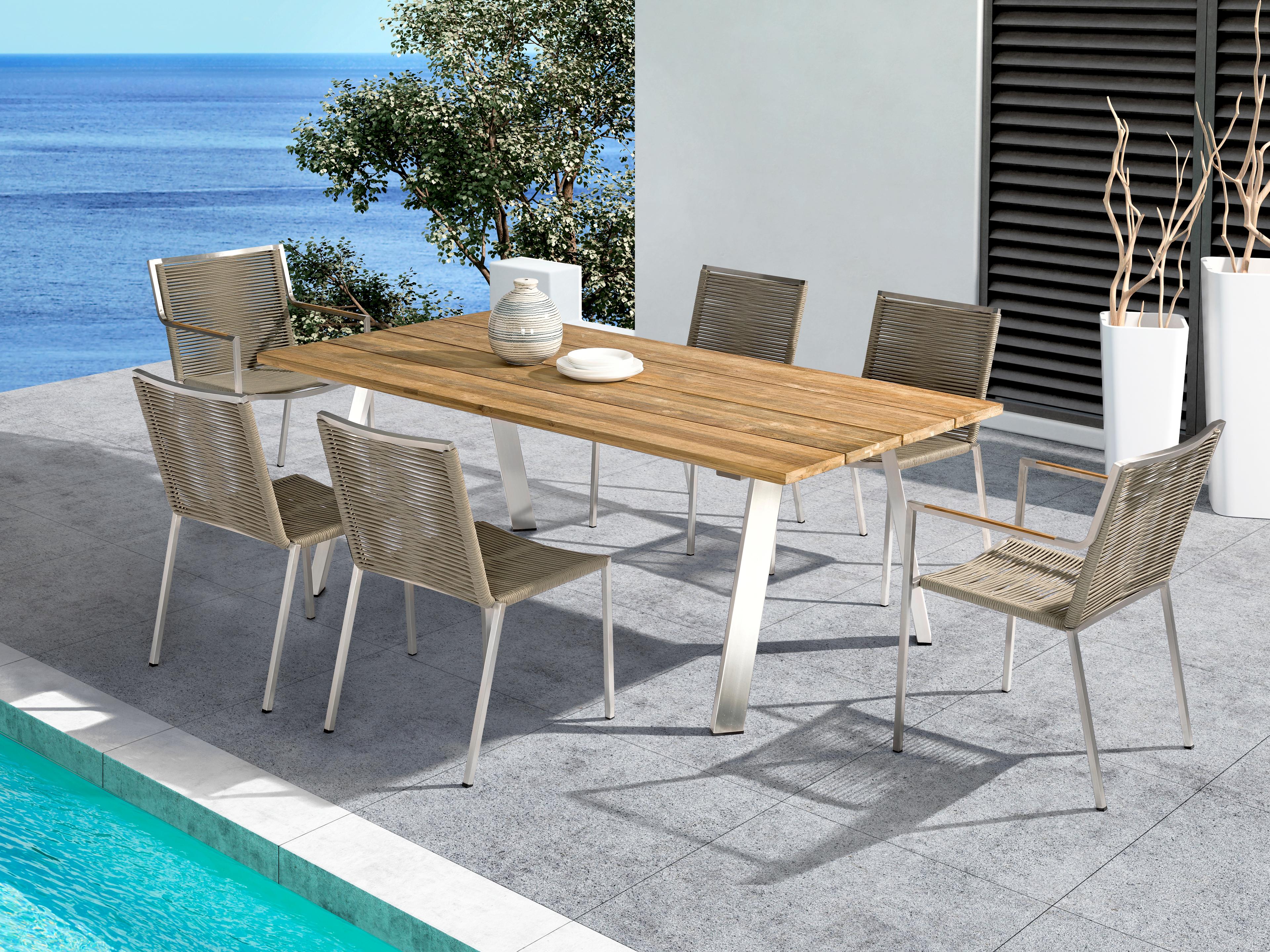 Whiteline Modern Living Outdoor Rhea Metal Dining Set