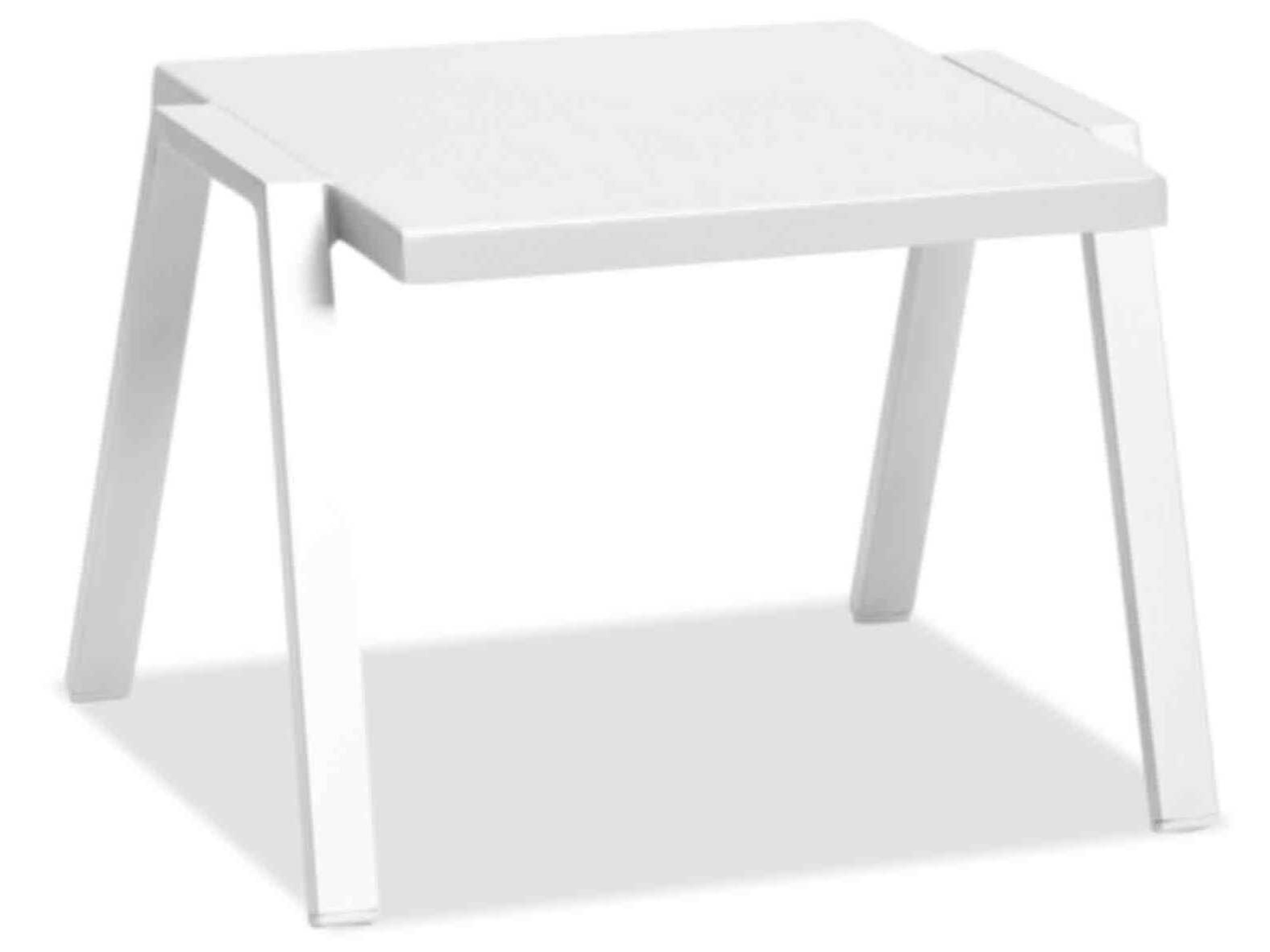 Whiteline Modern Living Outdoor Rio White Aluminum Rectangular End Table