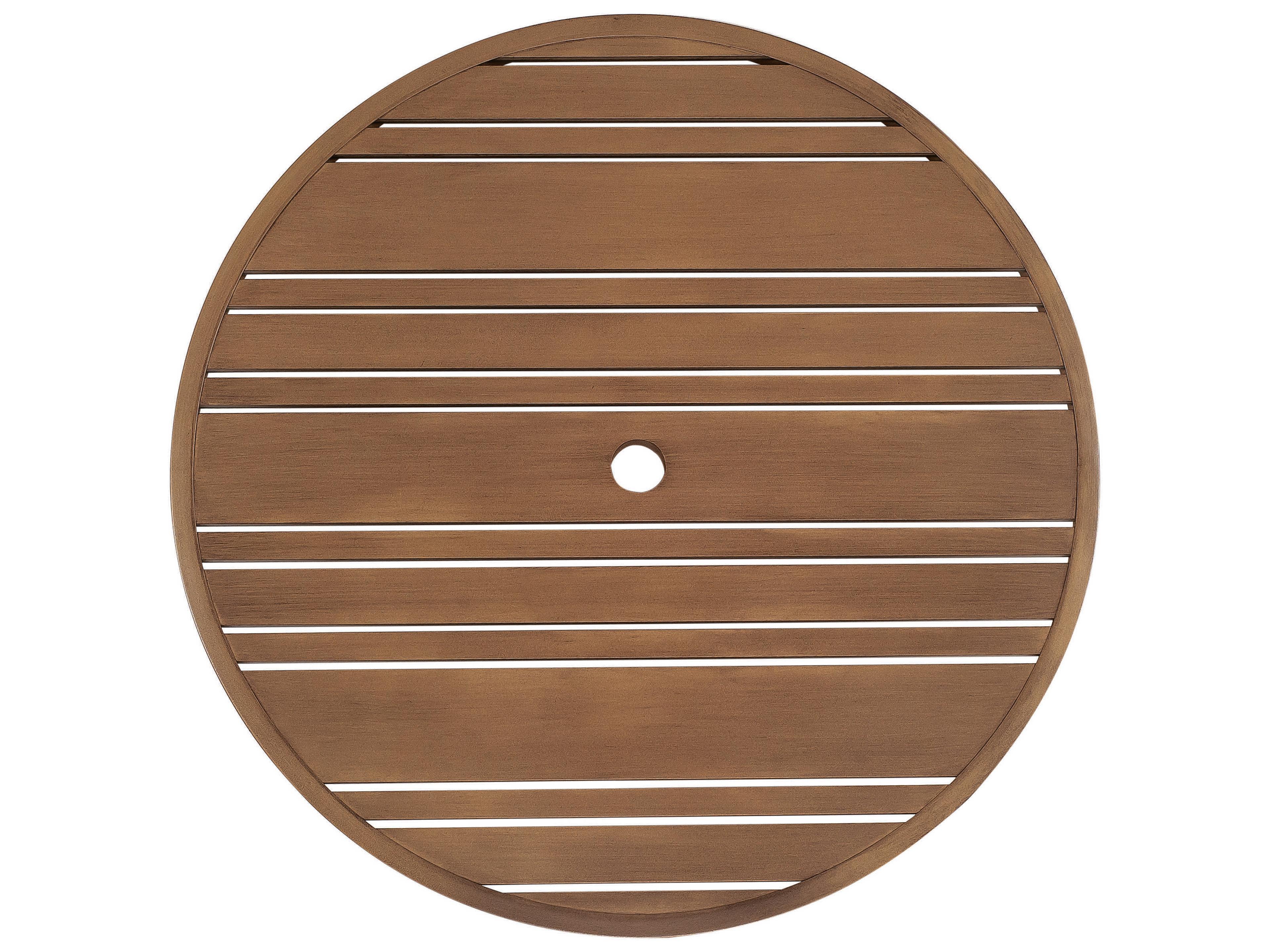 Woodard Extruded Aluminum Tri-Slat Round Table Top with Umbrella Hole