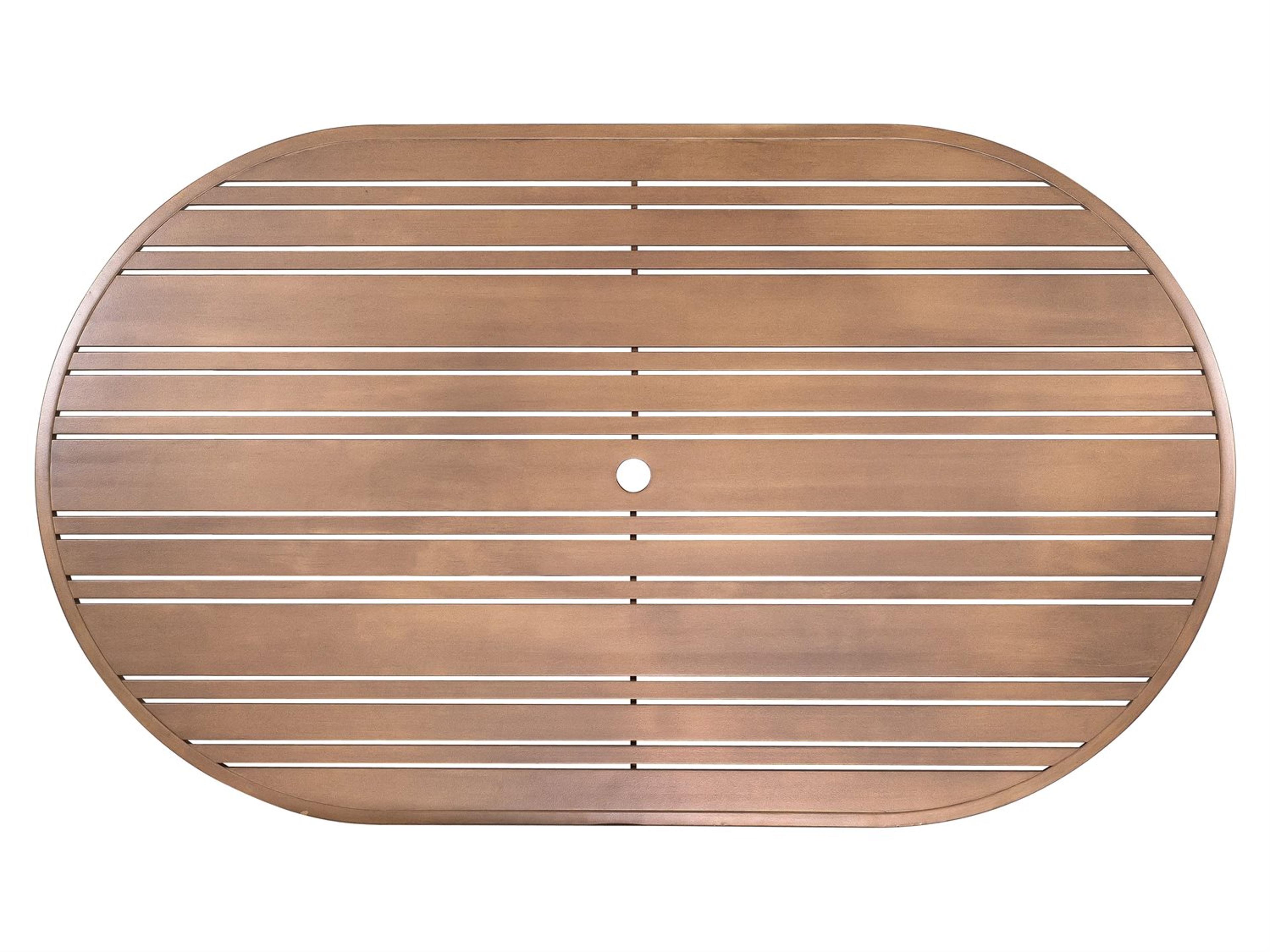 Woodard Extruded Aluminum Augustin Oval Table Top with Umbrella Hole