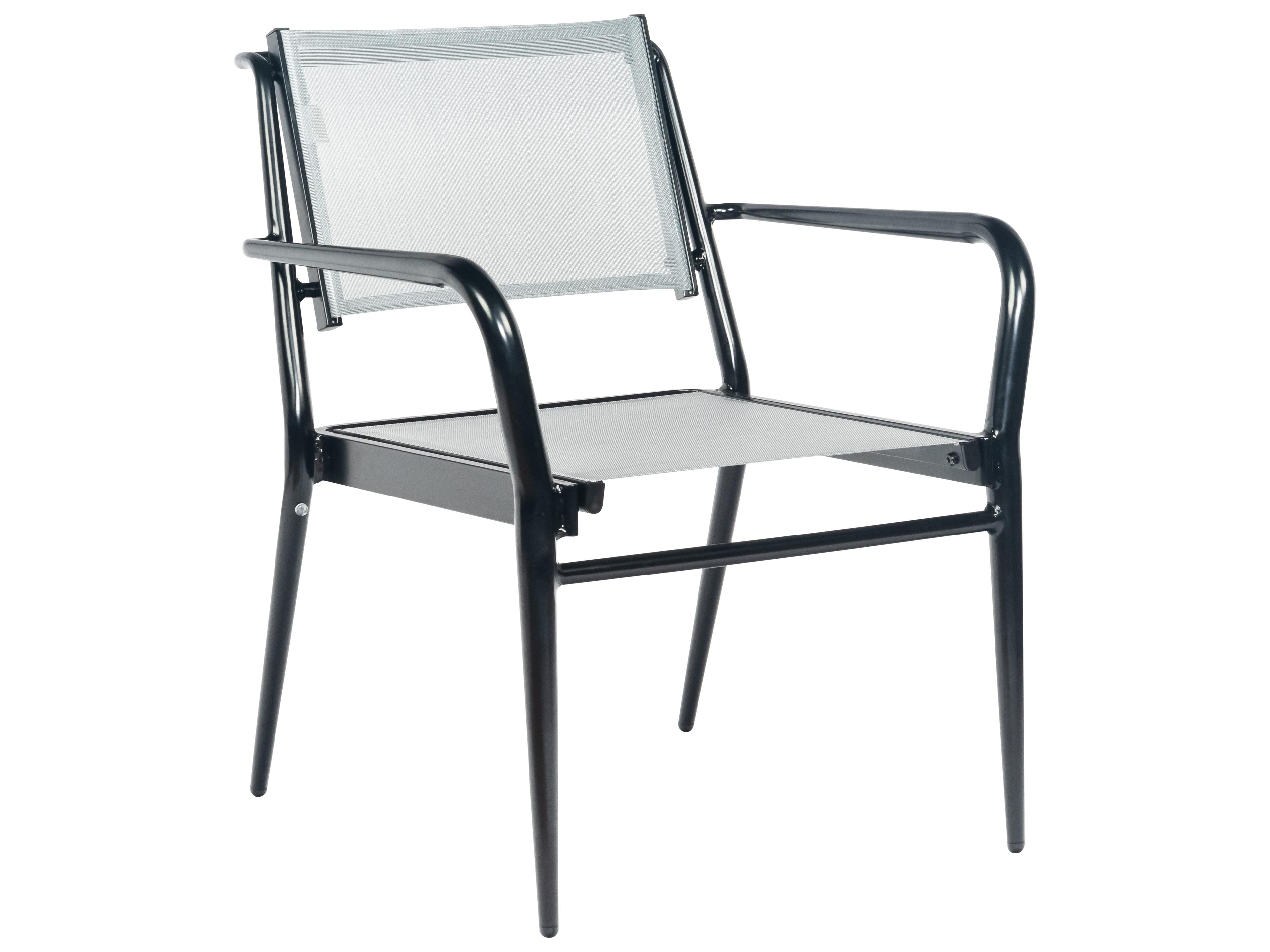 Woodard Daytona Sling Aluminum Stackable Outdoor Patio Dining Arm Chair