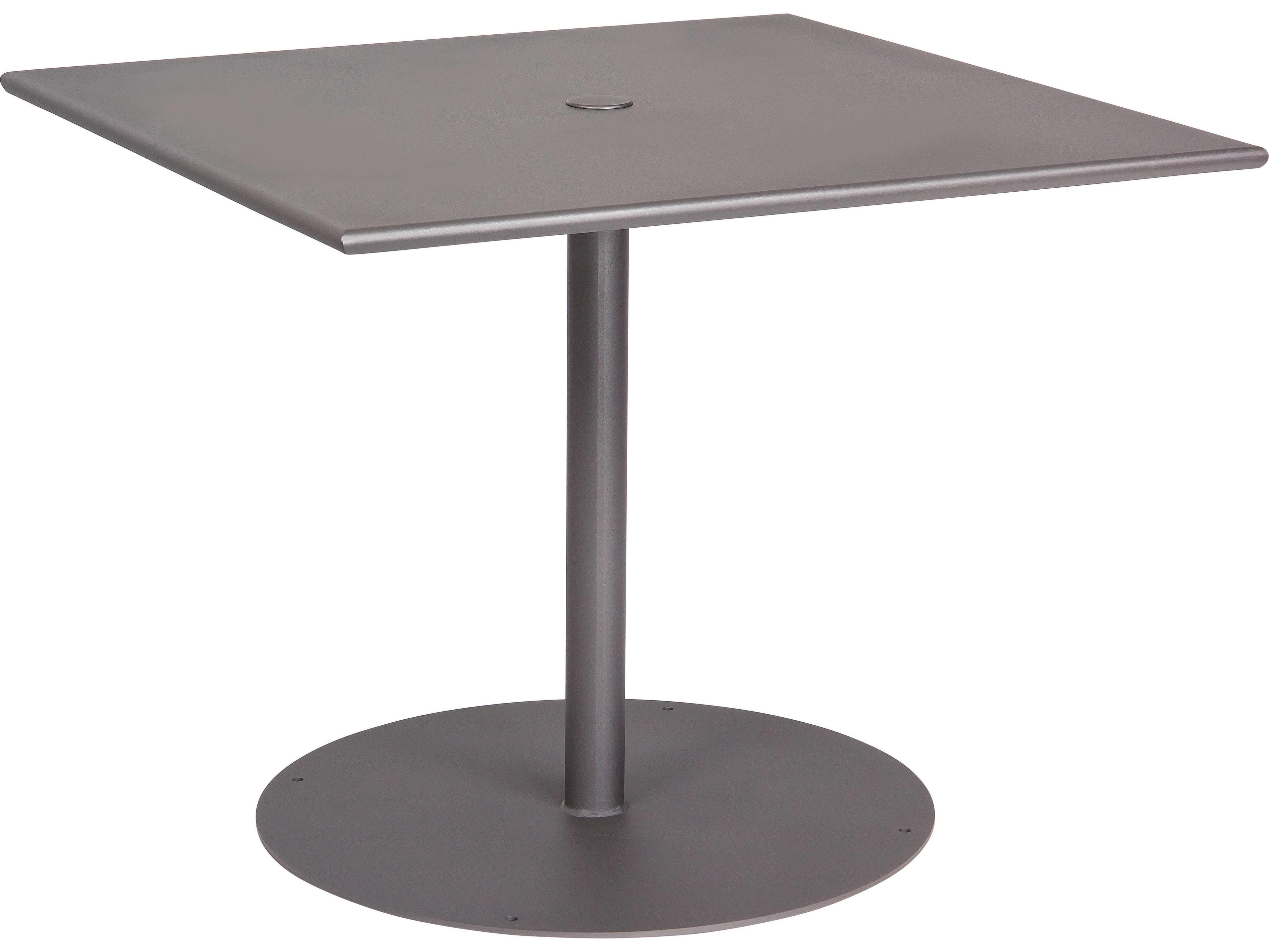 Woodard Wrought Iron Square Patio Bistro Table with Umbrella Hole