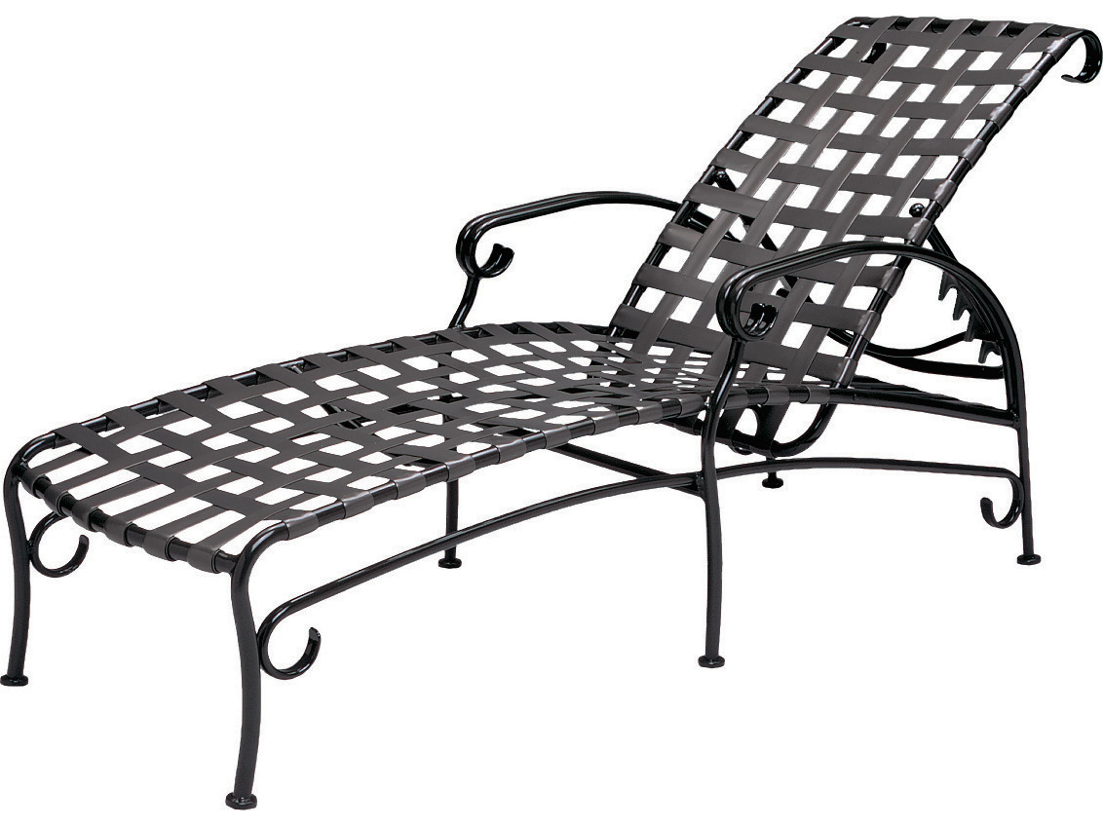 Woodard Ramsgate Strap Aluminum Adjustable Patio Chaise Lounge