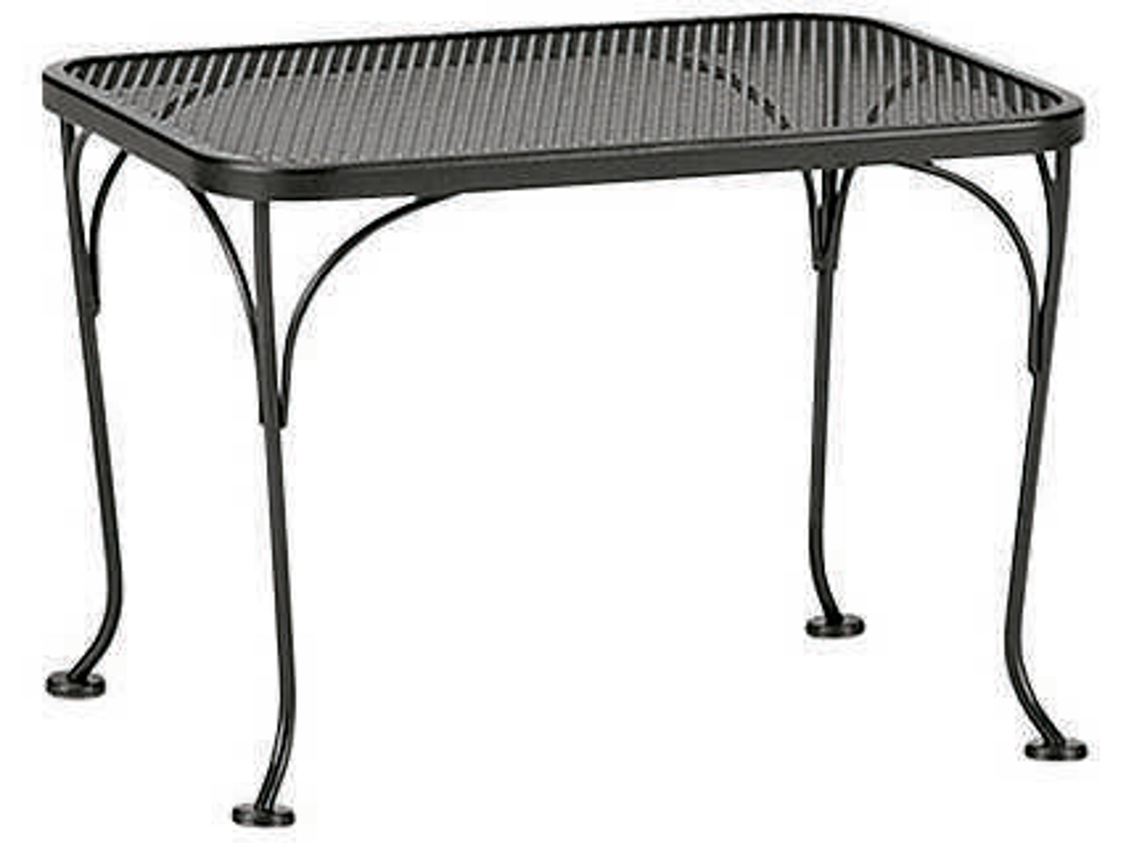 Woodard Wrought Iron Mesh Rectangular Outdoor Patio End Table