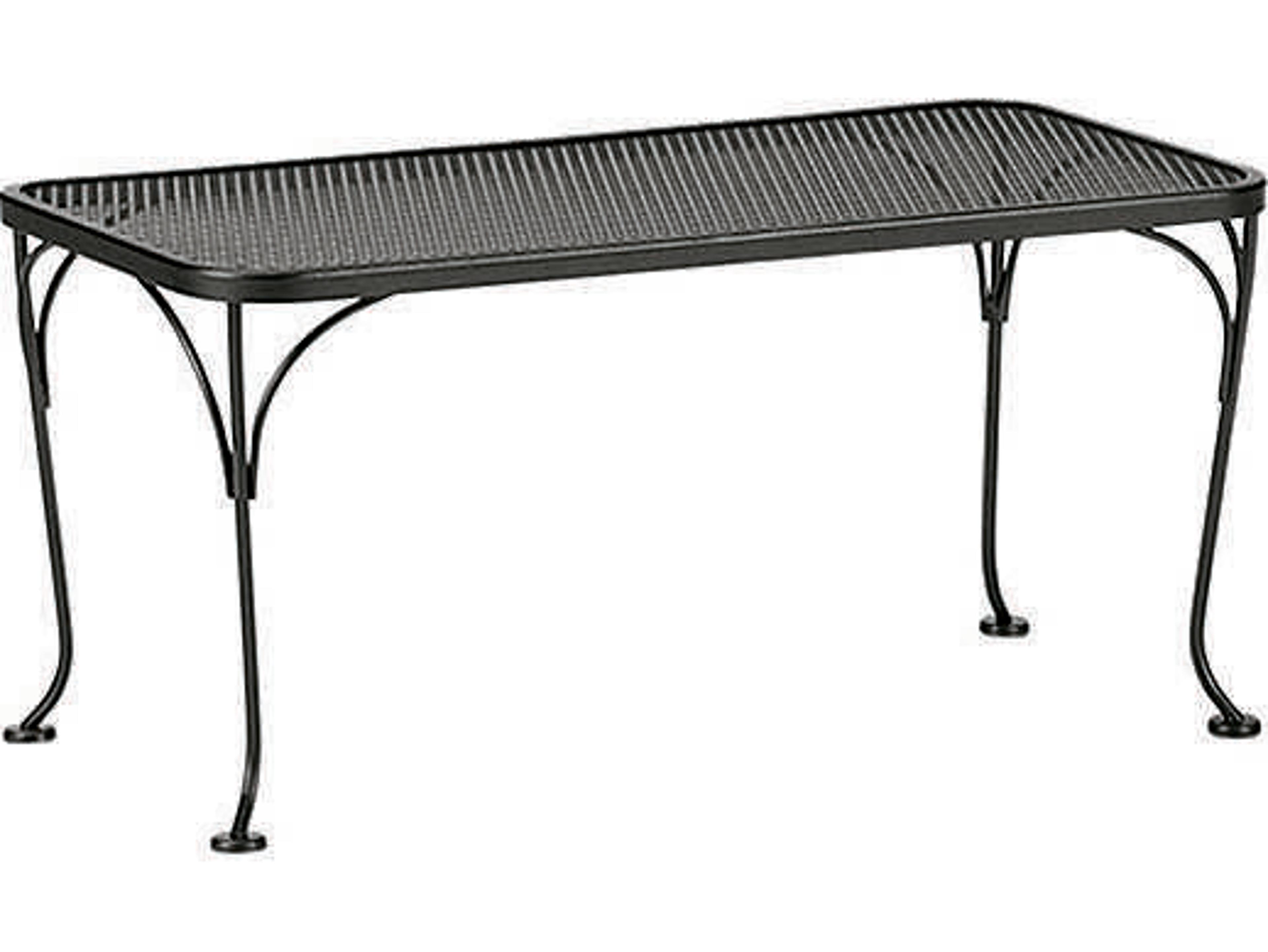 Woodard Wrought Iron Mesh Rectangular Outdoor Coffee Table