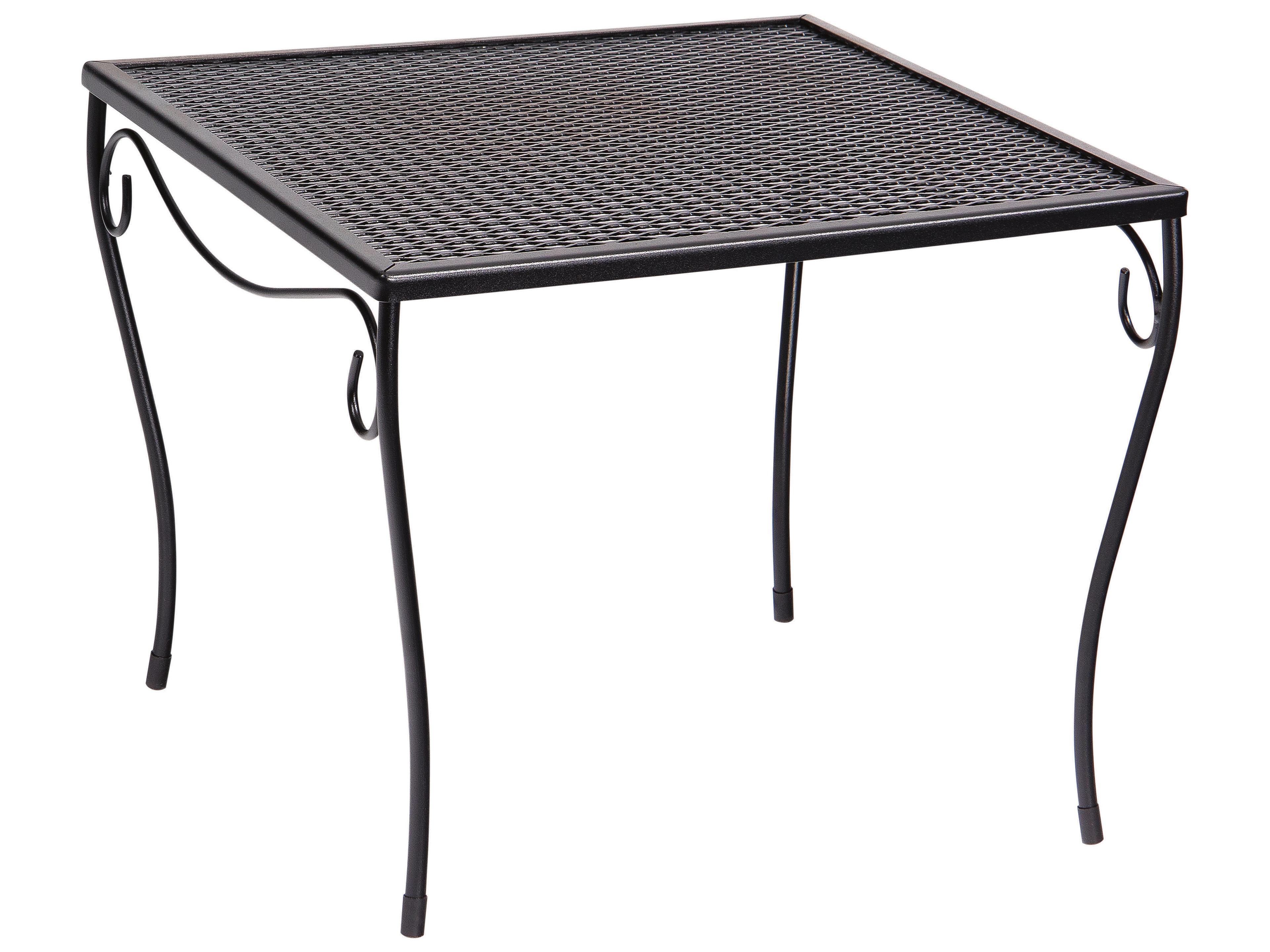 Woodard Wrought Iron Mesh Square Large Outdoor End Table