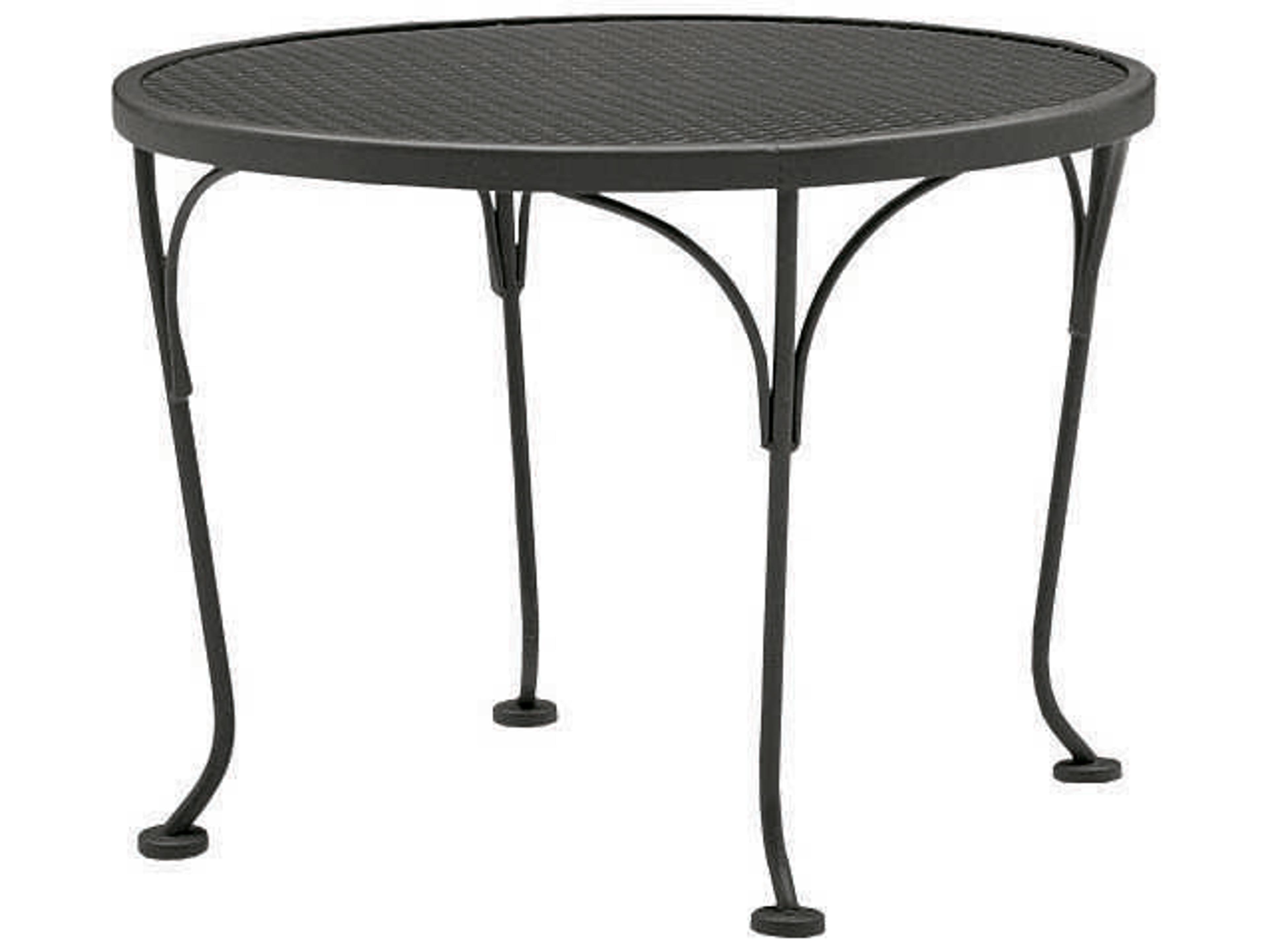 Woodard Wrought Iron Mesh Round Patio End Table
