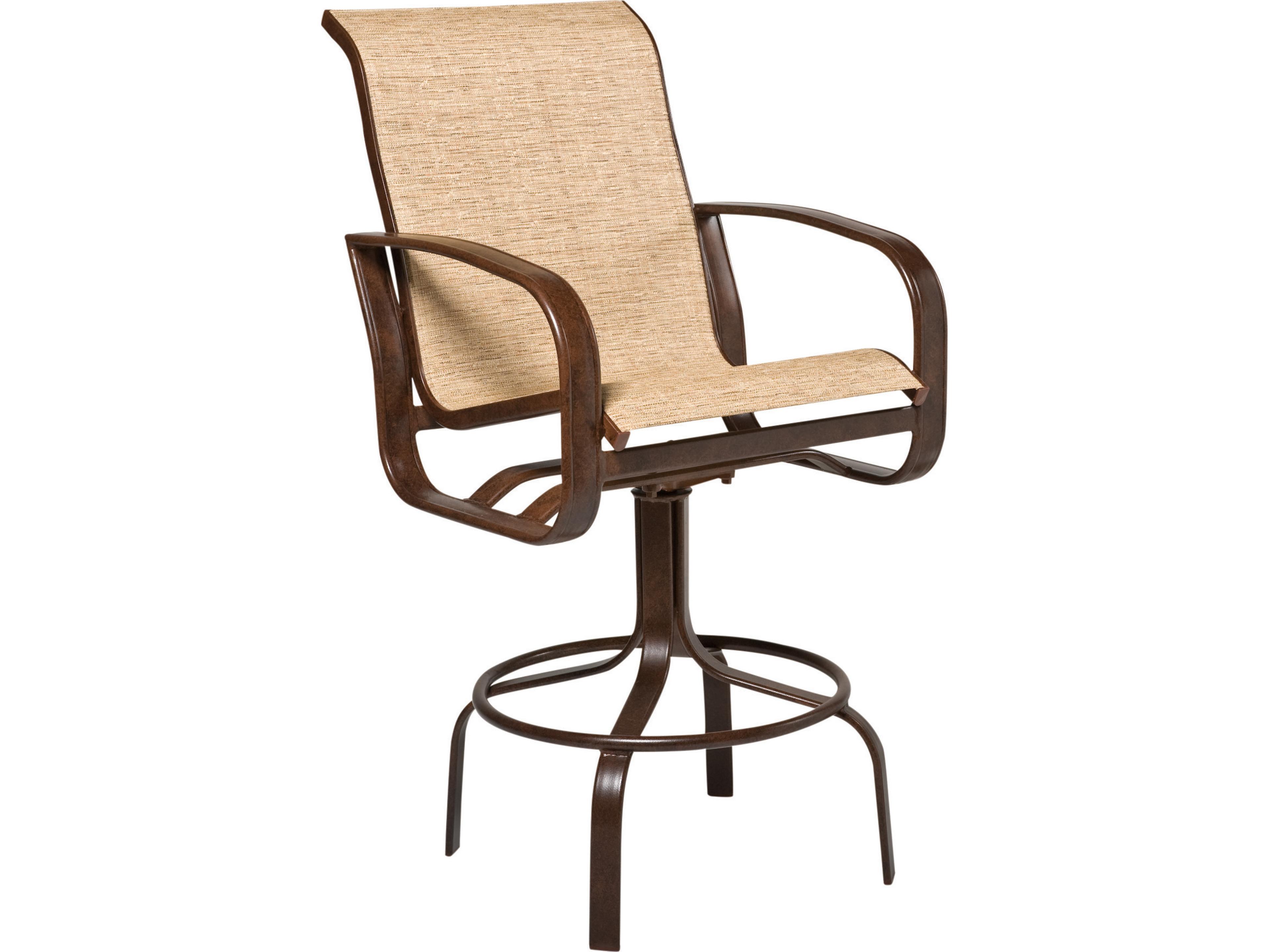 Woodard Cayman Isle Sling Aluminum Swivel Outdoor Patio Bar Stool