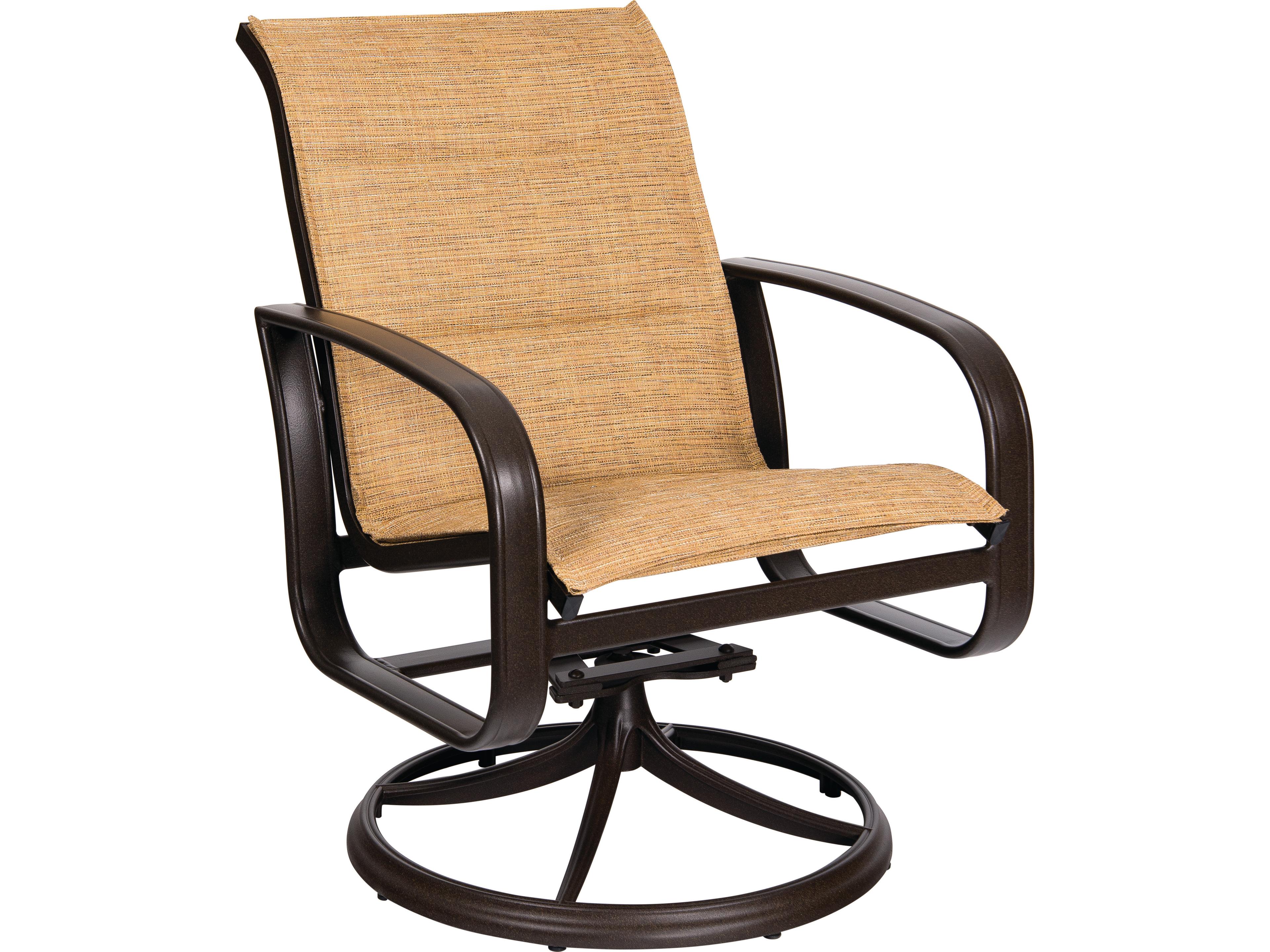 Woodard Cayman Isle Padded Sling Aluminum Swivel Rocker Outdoor Patio Lounge Chair