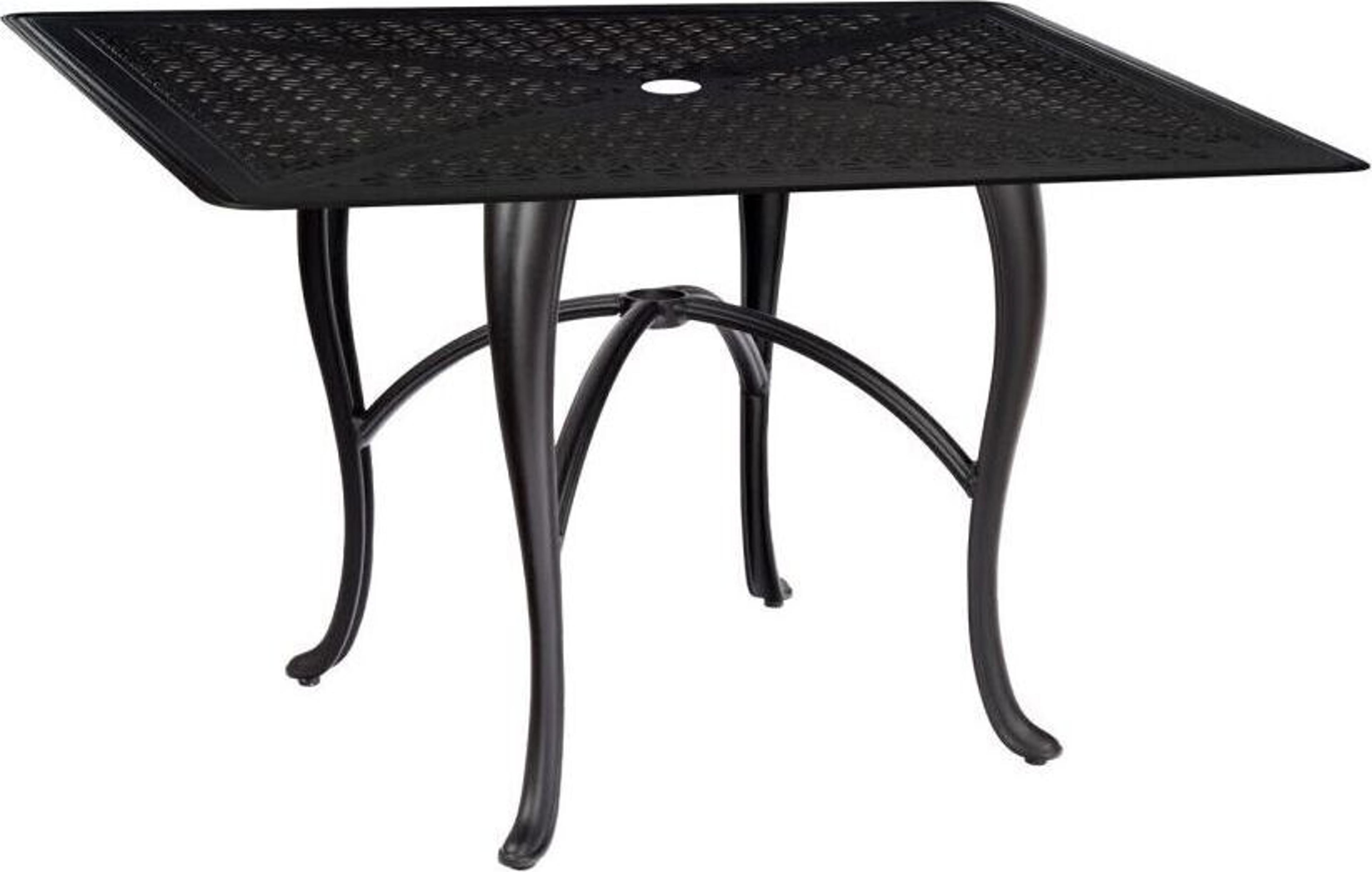 Woodard Hampton Cast Aluminum Rectangular Outdoor Dining Table with Umbrella Hole