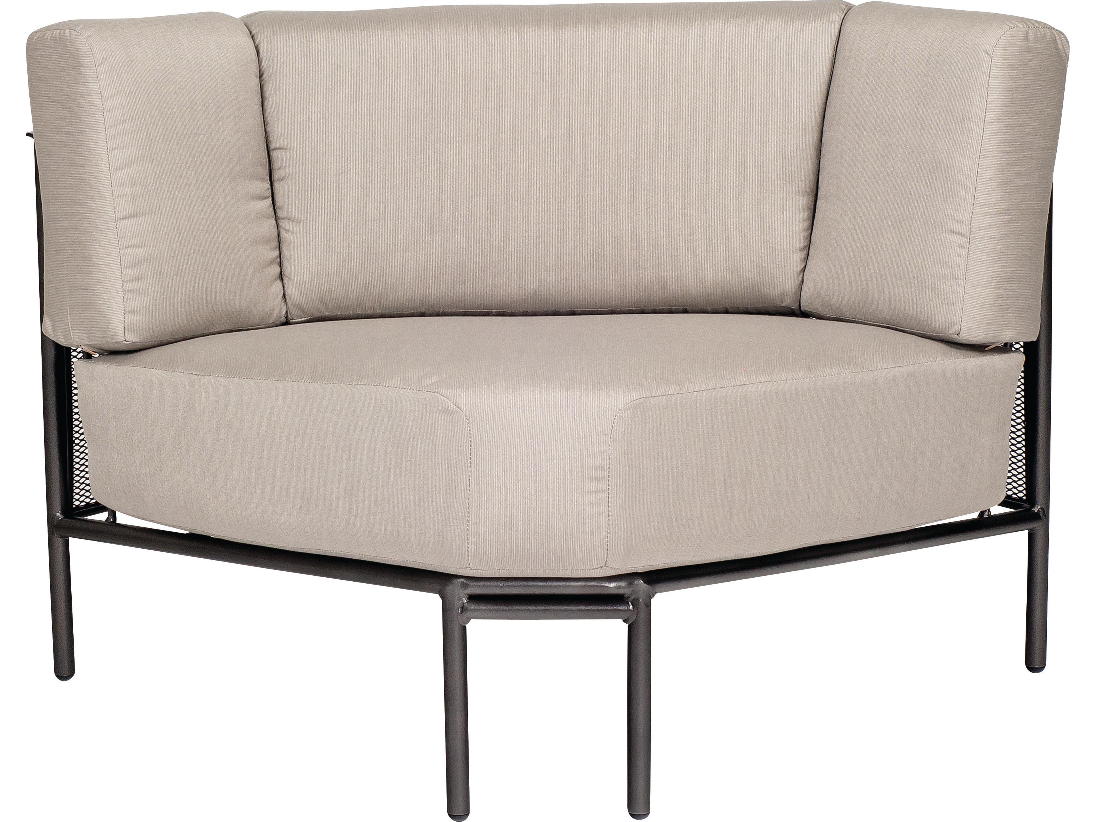 Woodard Jax Wrought Iron Corner Patio Lounge Chair