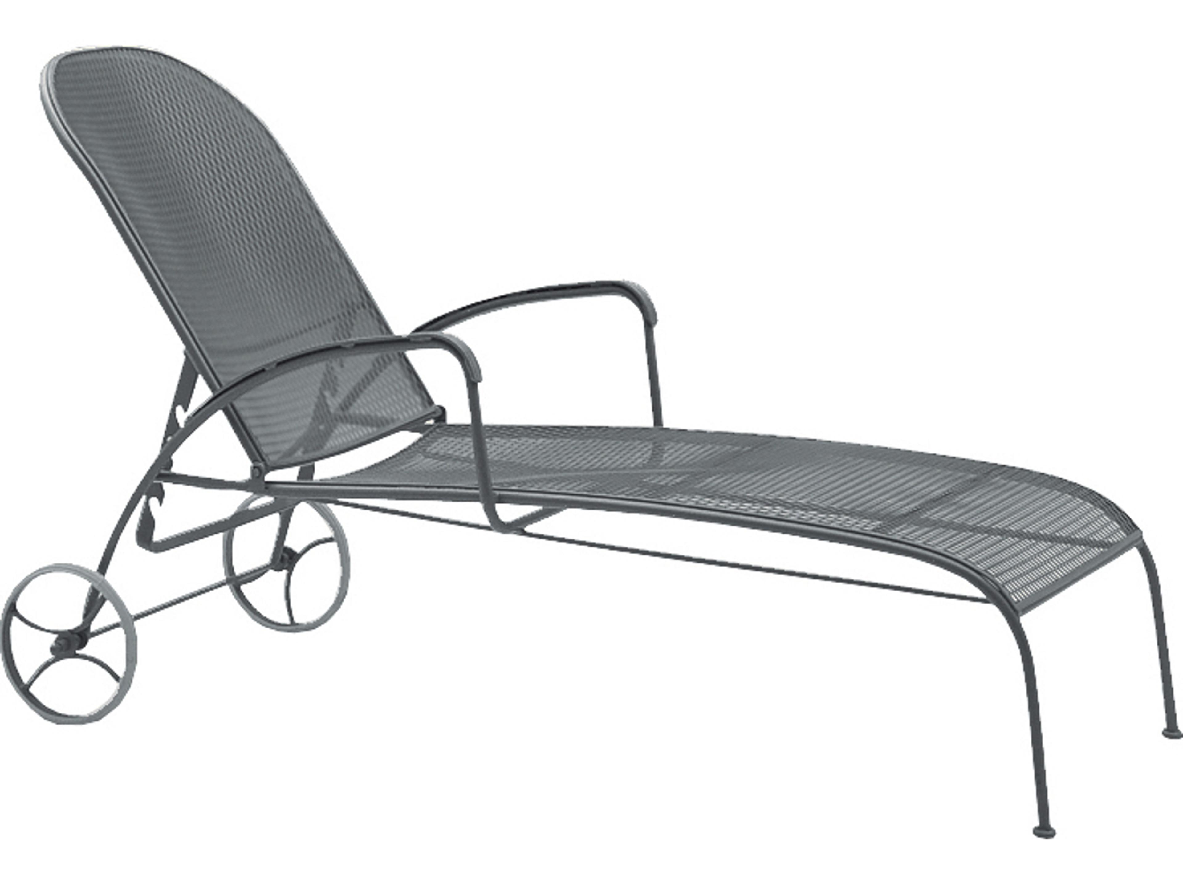 Woodard Valencia Wrought Iron Adjustable Outdoor Patio Chaise Lounge