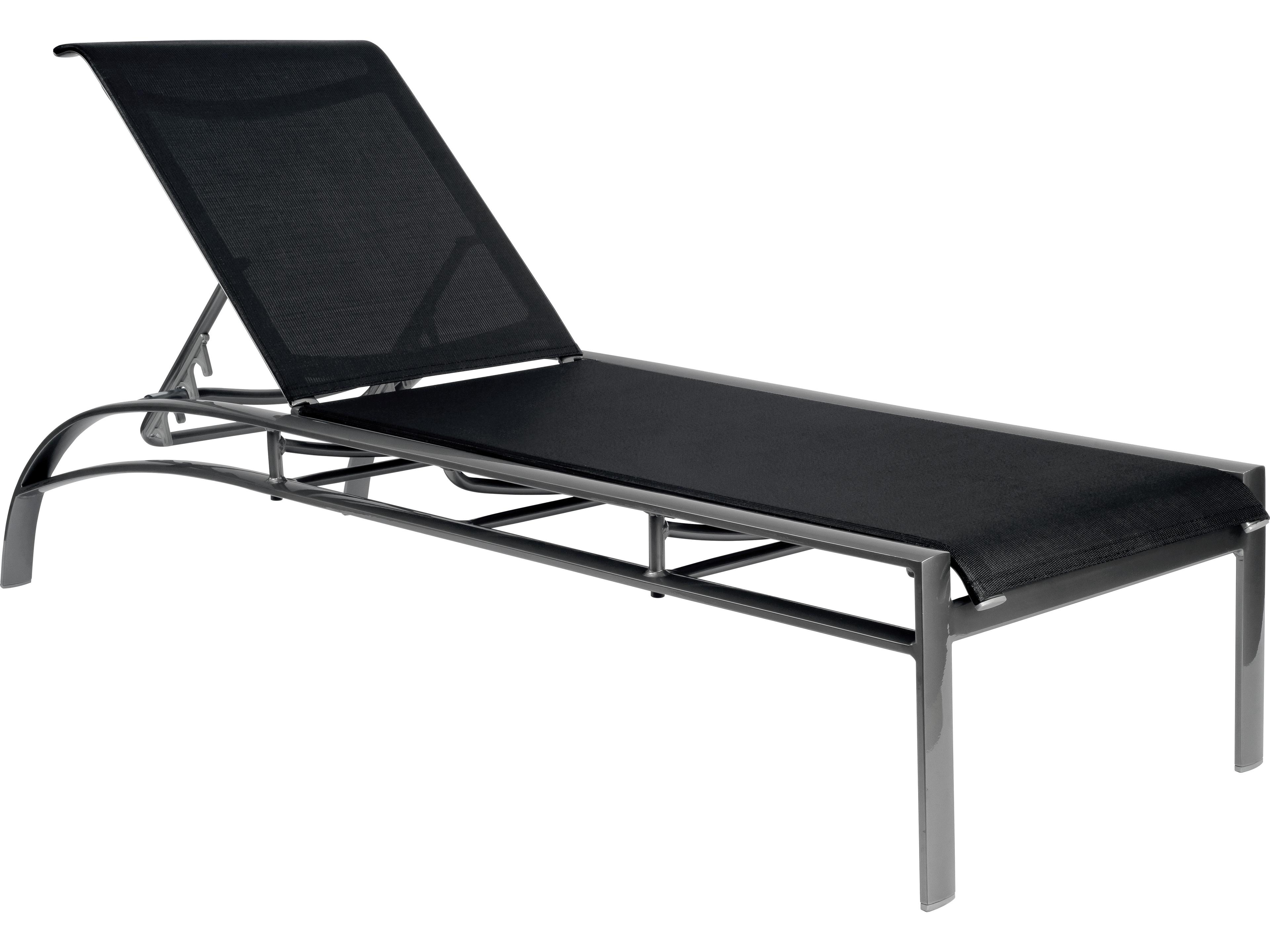 Woodard Metropolis Sling Aluminum Stackable Adjustable Outdoor Chaise Lounge