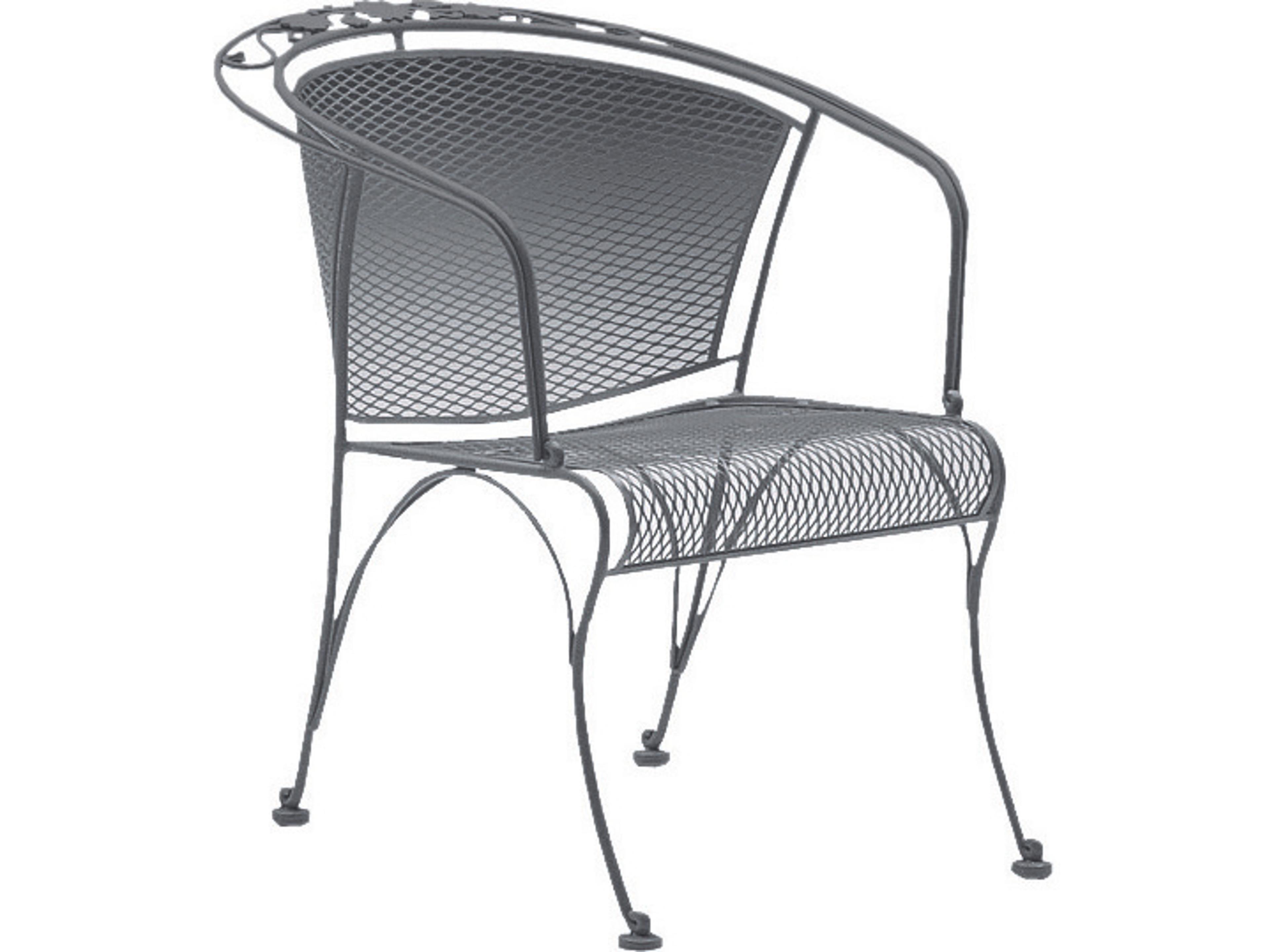 Woodard Briarwood Wrought Iron Barrel Outdoor Dining Arm Chair