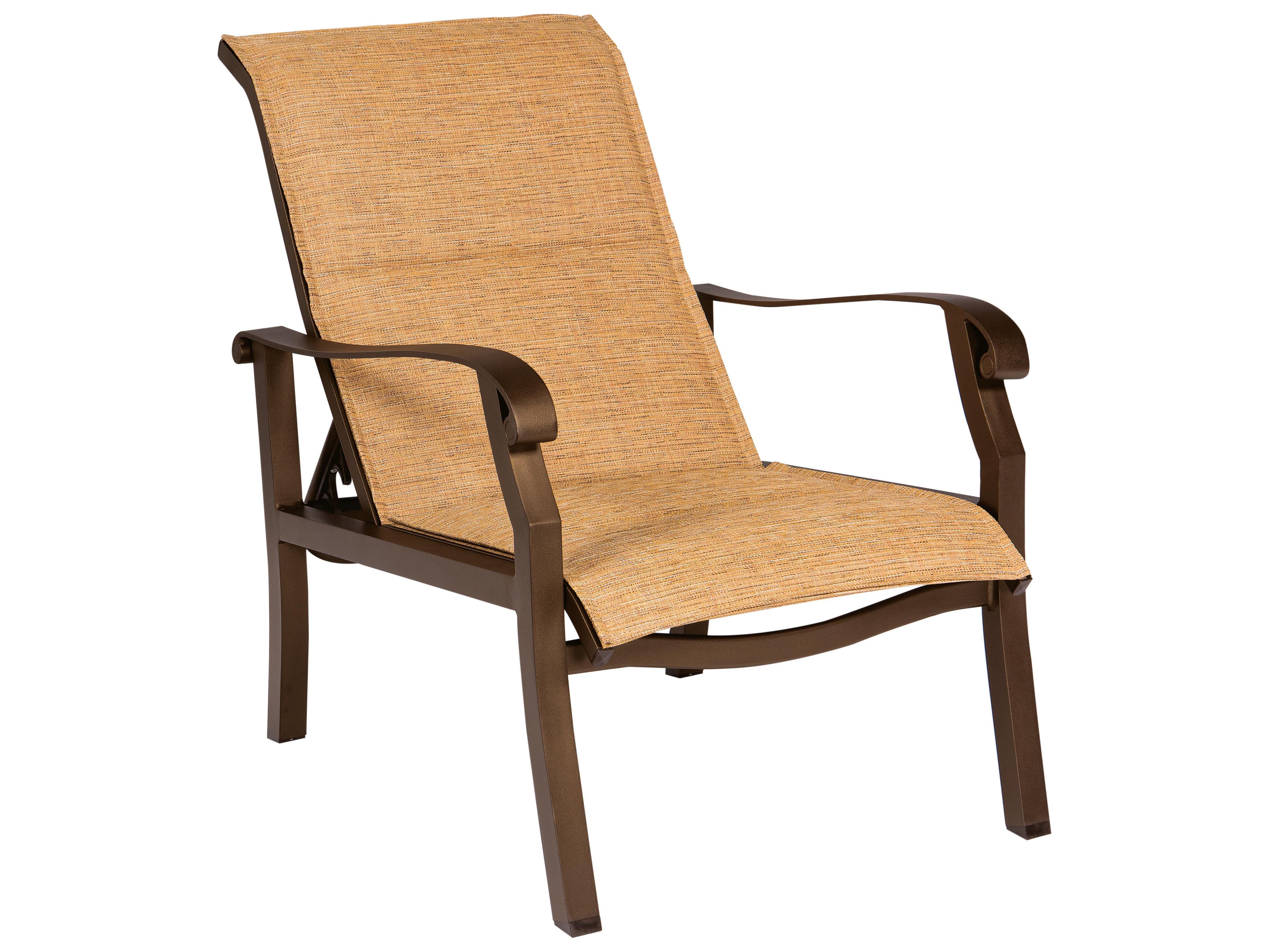 Woodard Cortland Padded Sling Aluminum Adjustable Outdoor Lounge Chair