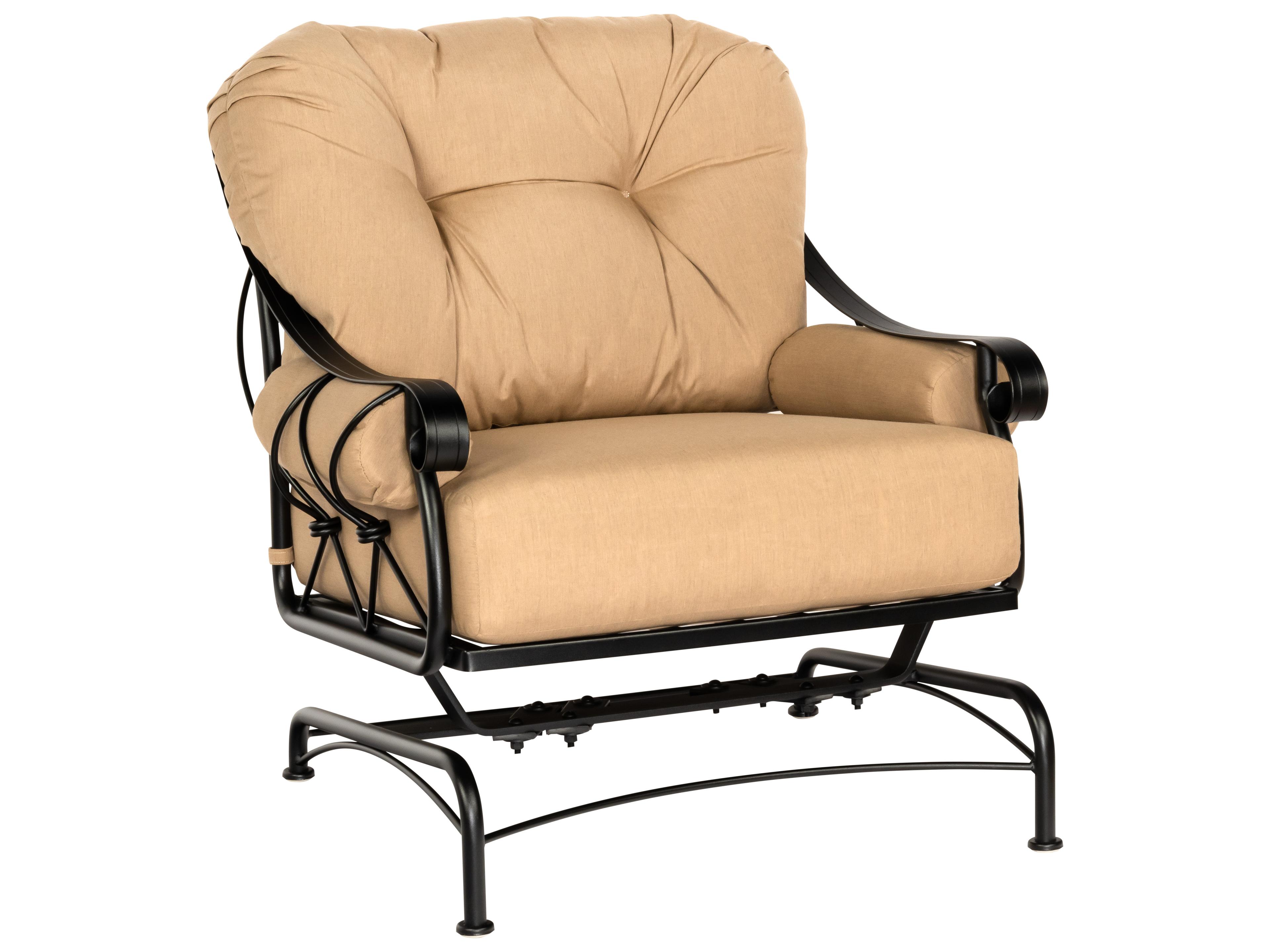 Woodard Derby Cushion Wrought Iron Spring Outdoor Lounge Chair