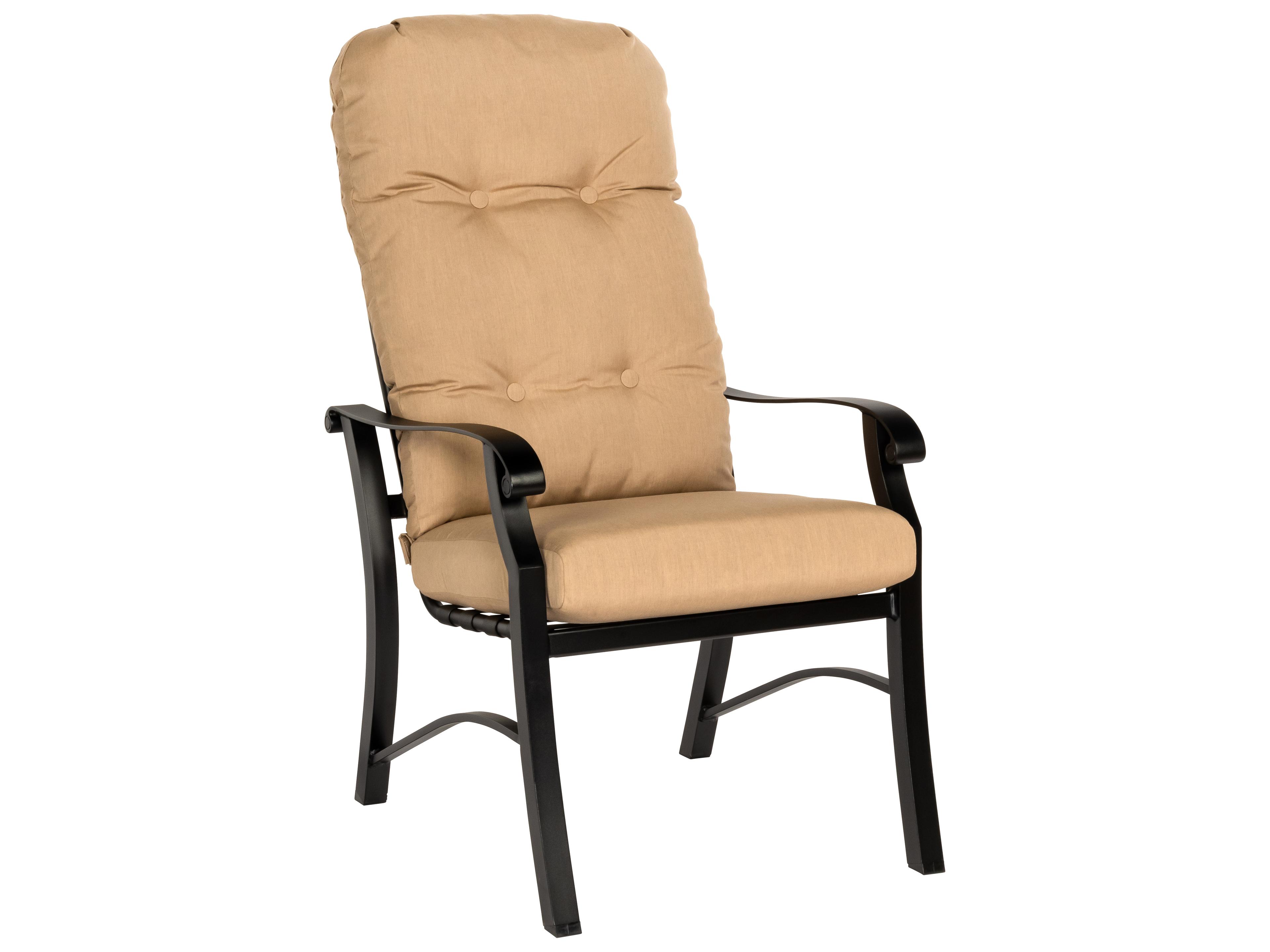 Woodard Cortland Cushion Aluminum High Back Patio Dining Arm Chair