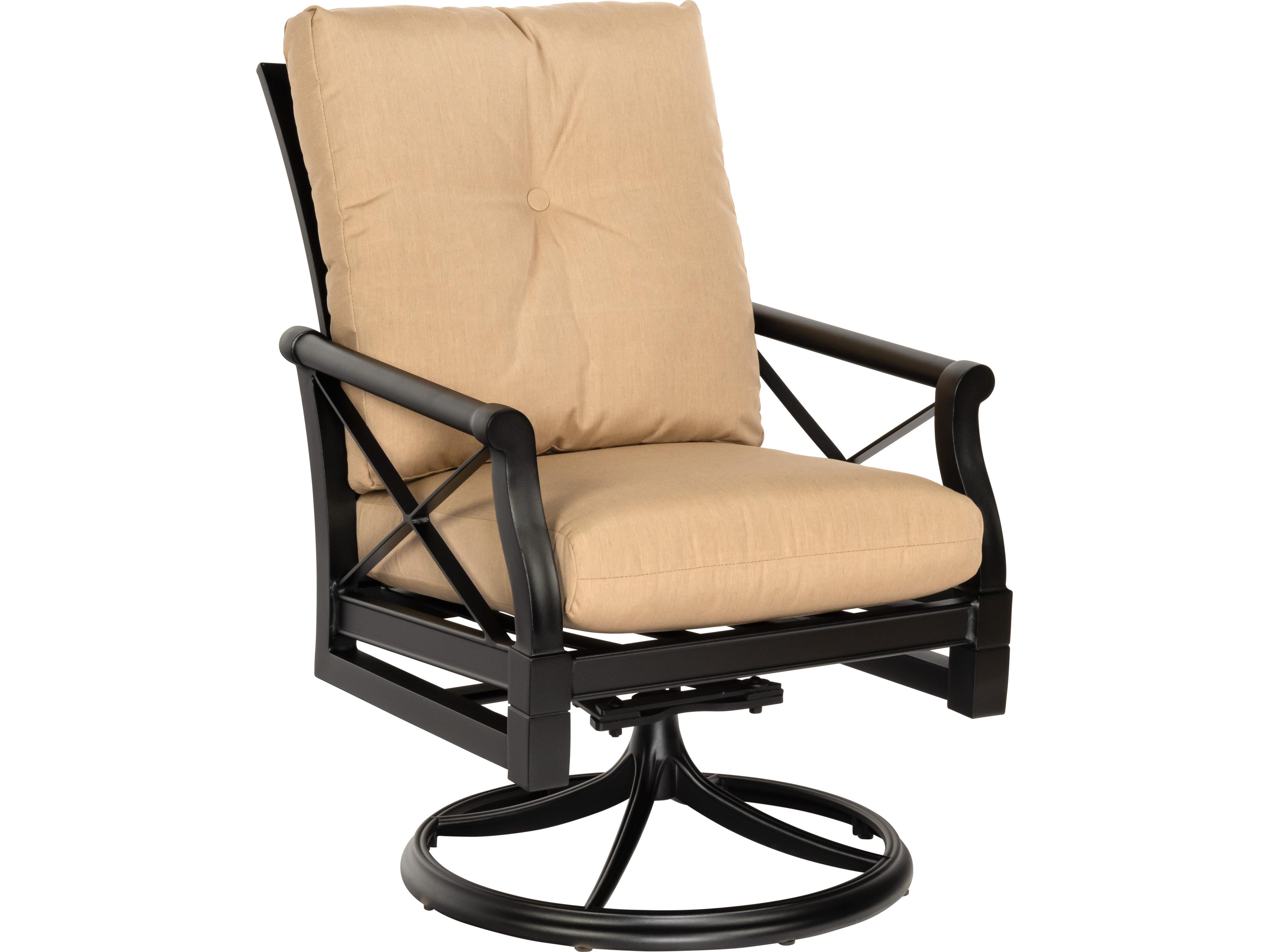 Woodard Andover Cushion Aluminum Swivel Rocker Patio Dining Arm Chair