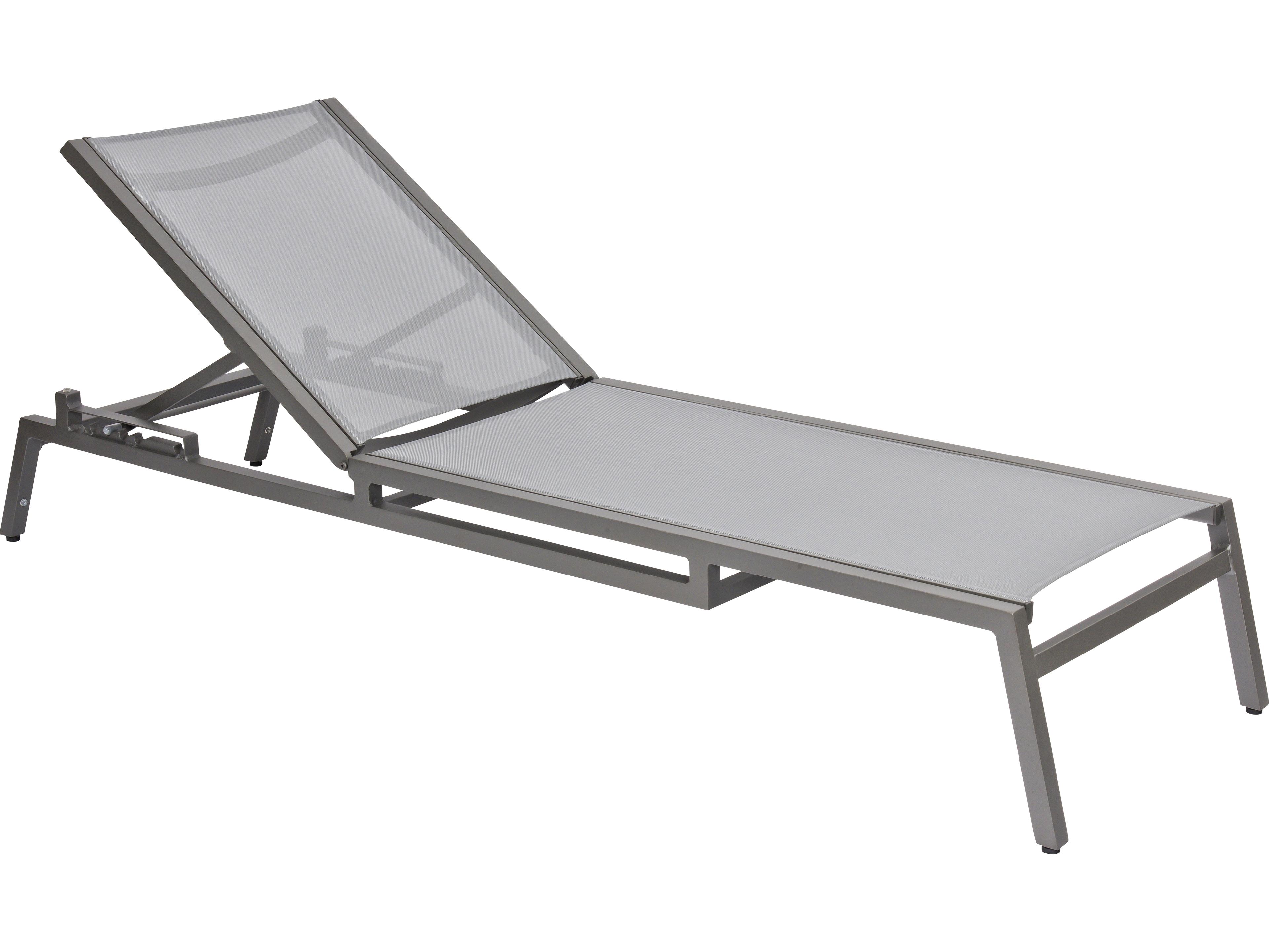 Woodard Palm Coast Sling Aluminum Stackable Adjustable Patio Chaise Lounge